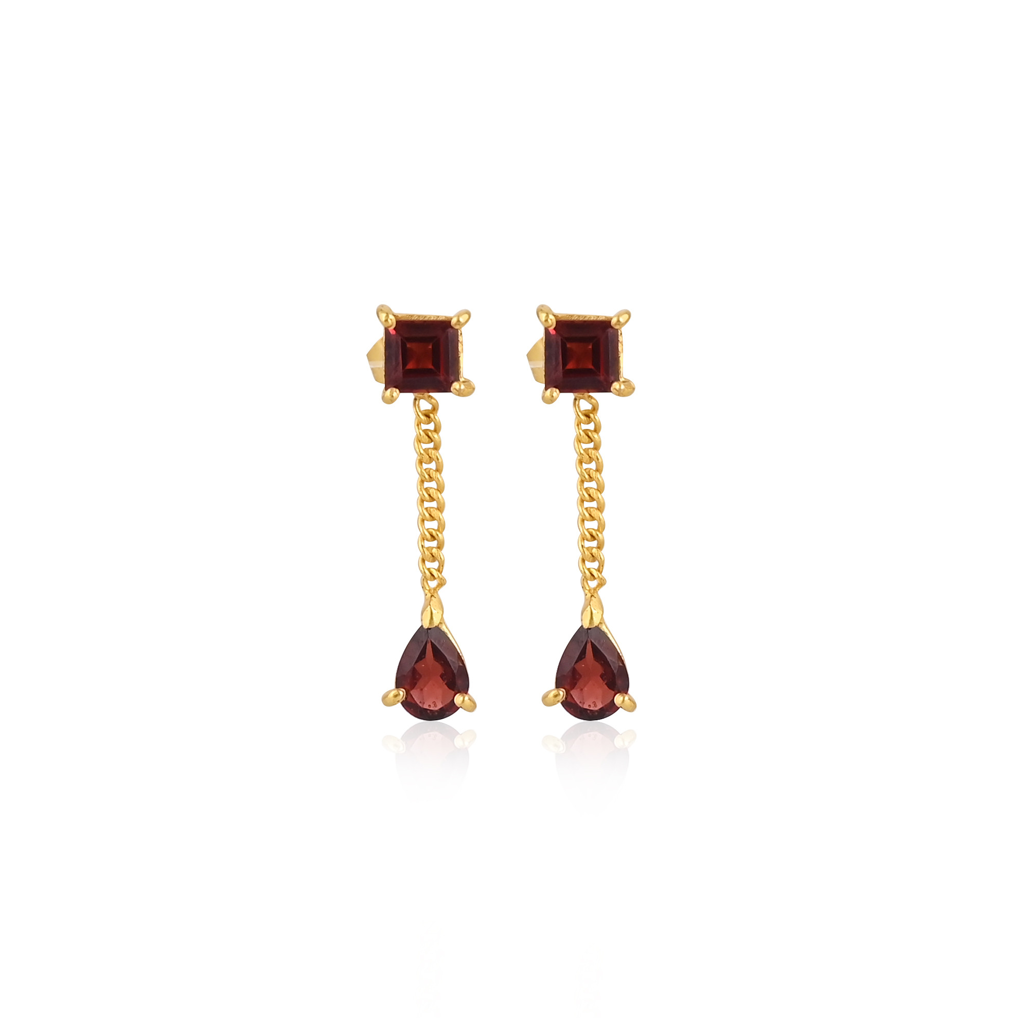 Womens Drop Earring Natural Mozambique Garnet Gemstone Birthstone Engagement Gift Handmade Jewelry 925 Sterling Silver Earring