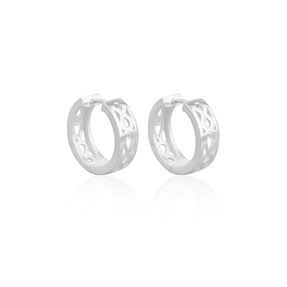 Image of Customized Solid 925 Sterling Silver Earrings Handmade Silver Plated Plain Charm Hoop Fine Jewelry For Women Gifting Purpose
