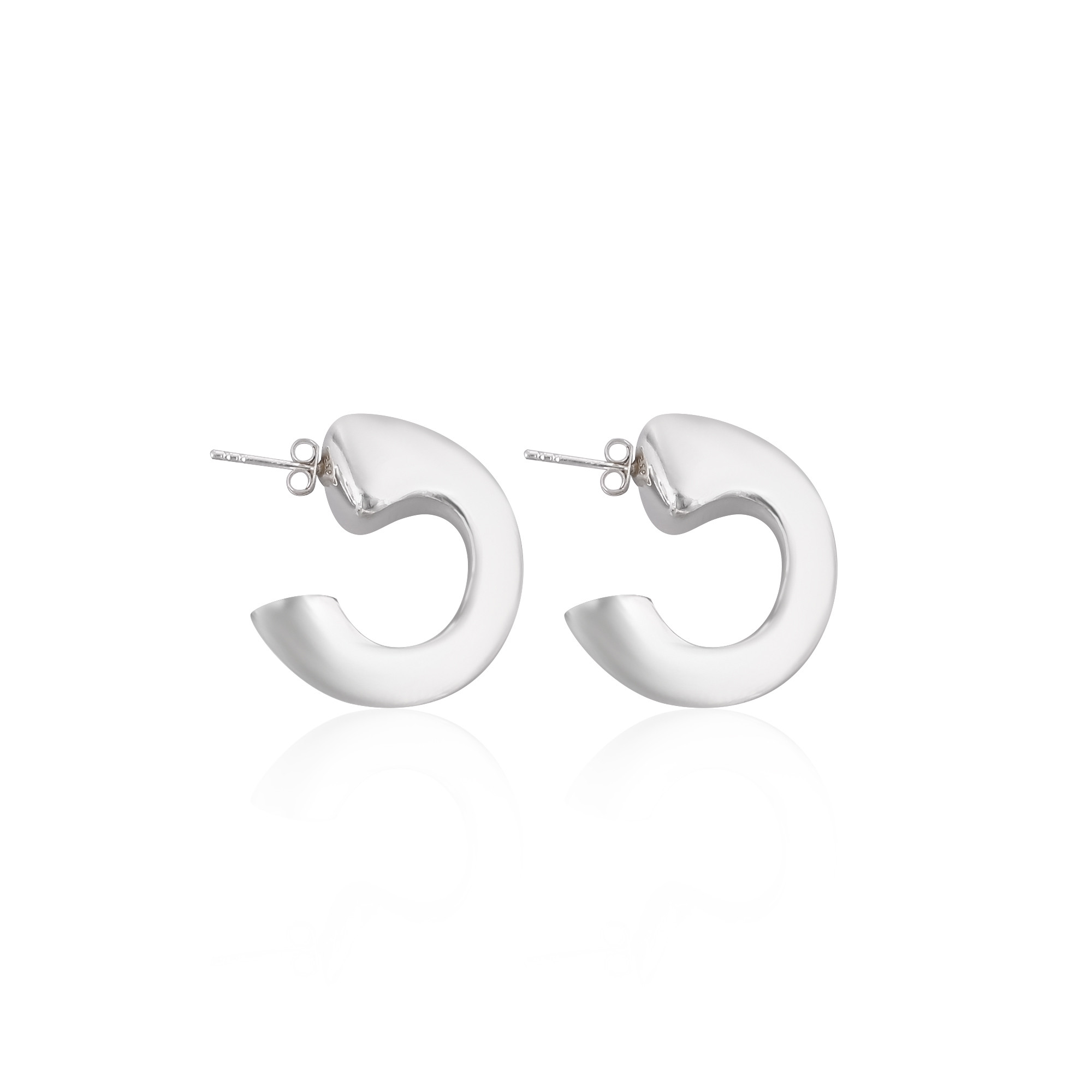 Customized 925 Sterling Silver Minimalist 20mm Solid Hoop Earrings for Women Perfect Wedding Gift Good Quality Fashion