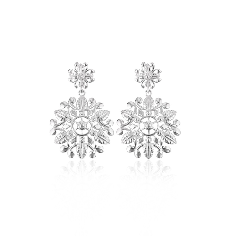 Image of 925 Sterling Silver Dangle Drop Earrings Handmade Designer Fashion Earrings For Women Girls Fine Dangle Style Bulk Product