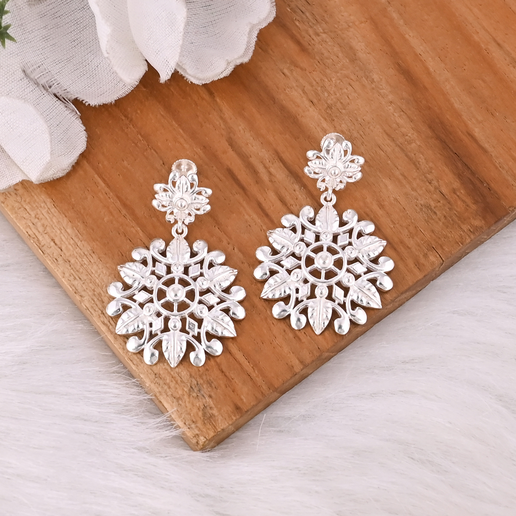 925 Sterling Silver Dangle Drop Earrings Handmade Designer Fashion Earrings For Women Girls Fine Dangle Style Bulk Product