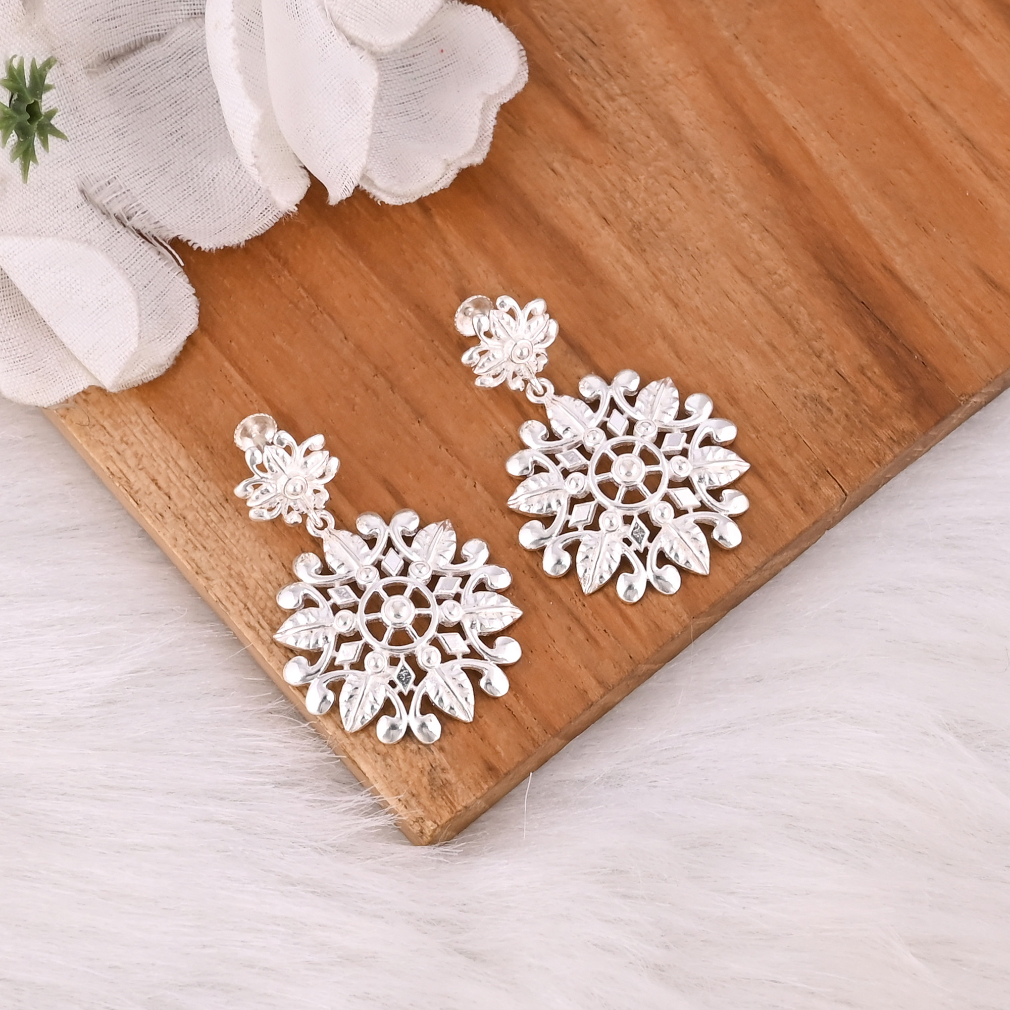 925 Sterling Silver Dangle Drop Earrings Handmade Designer Fashion Earrings For Women Girls Fine Dangle Style Bulk Product