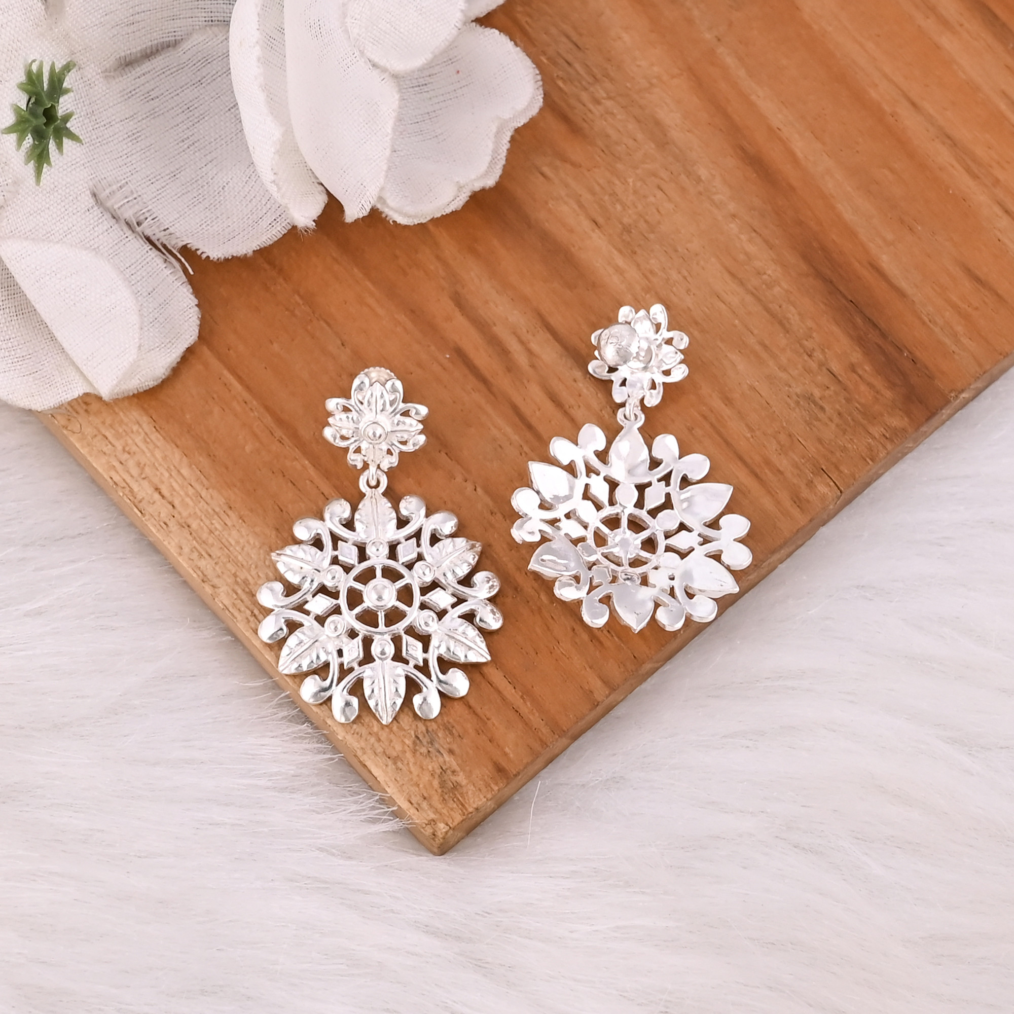 925 Sterling Silver Dangle Drop Earrings Handmade Designer Fashion Earrings For Women Girls Fine Dangle Style Bulk Product