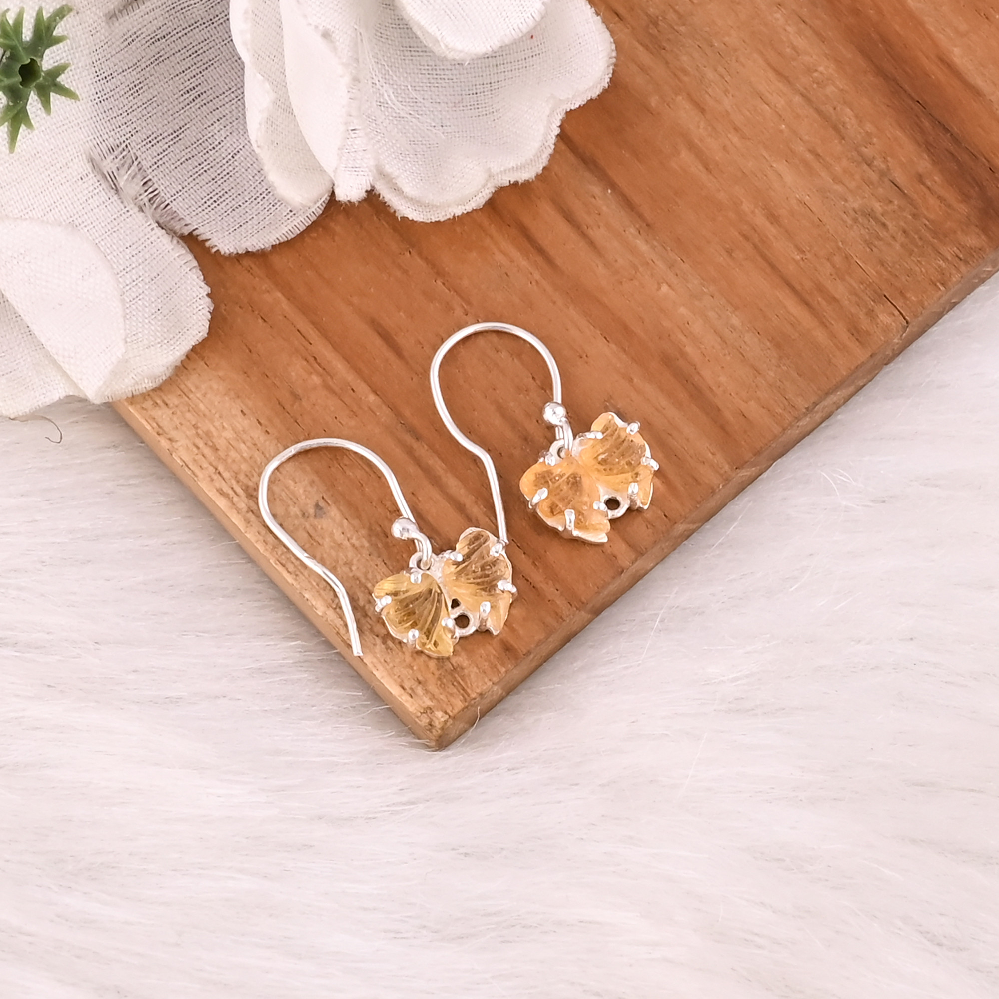 Natural Bio Tourmaline Gemstone Butterfly Earring Women Earrings Carving Gemstone Earring Drop Earrings Unique Gift