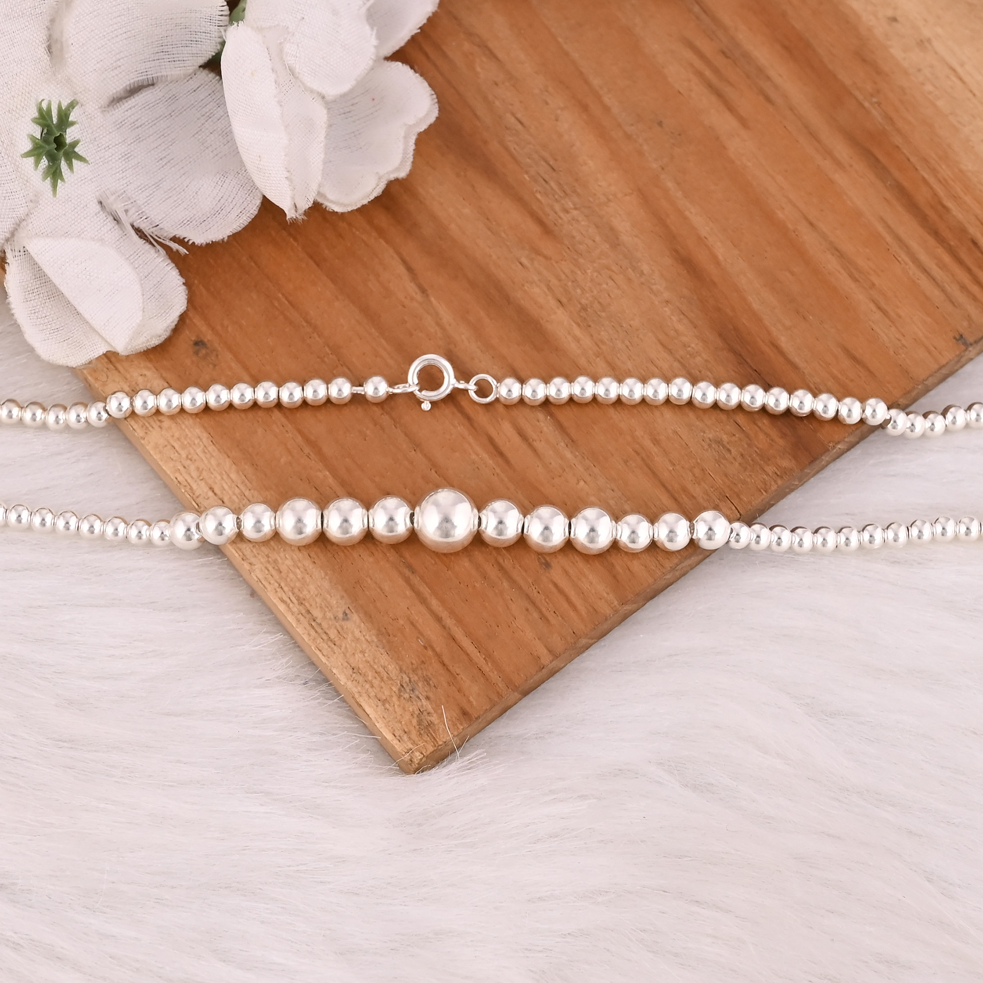 925 Sterling Silver Plain Necklace Hot Selling Chunky Charm Best Wholesaler Link Ball Chain Necklace Fine Jewelry for Women