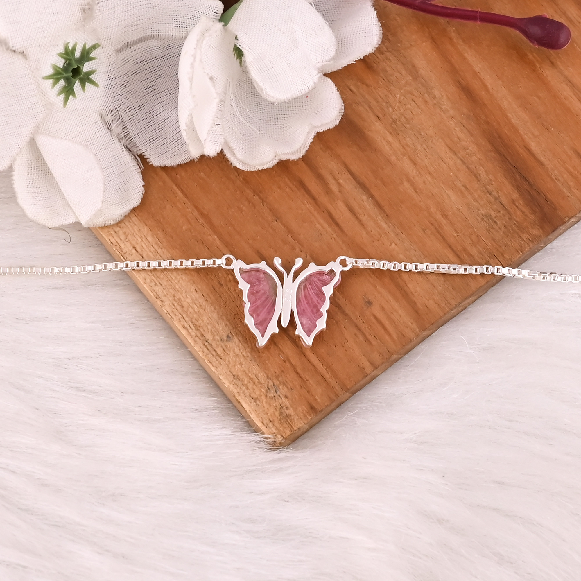 Amazing Look Sterling Silver Natural Bio Color Tourmaline Gemstone Necklace Womens Jewelry Collection Jewelry Manufacturer