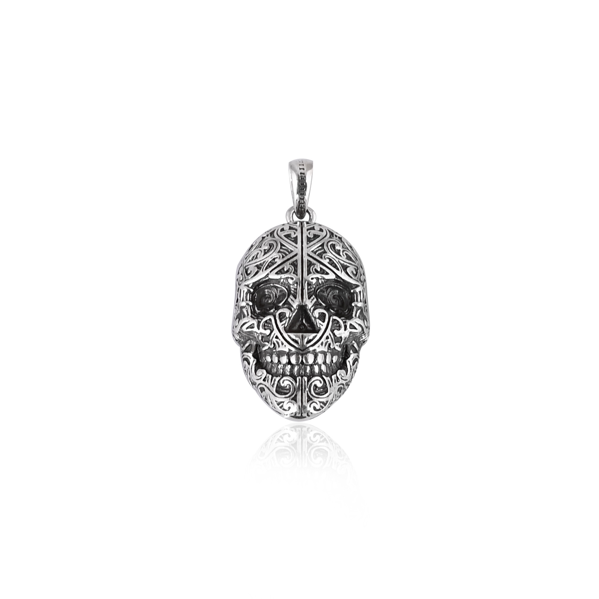 925 Sterling Silver Handcrafted Oxidized Silver Skull Pendant From Wholesale Manufacturer at Factory Price Shop Online