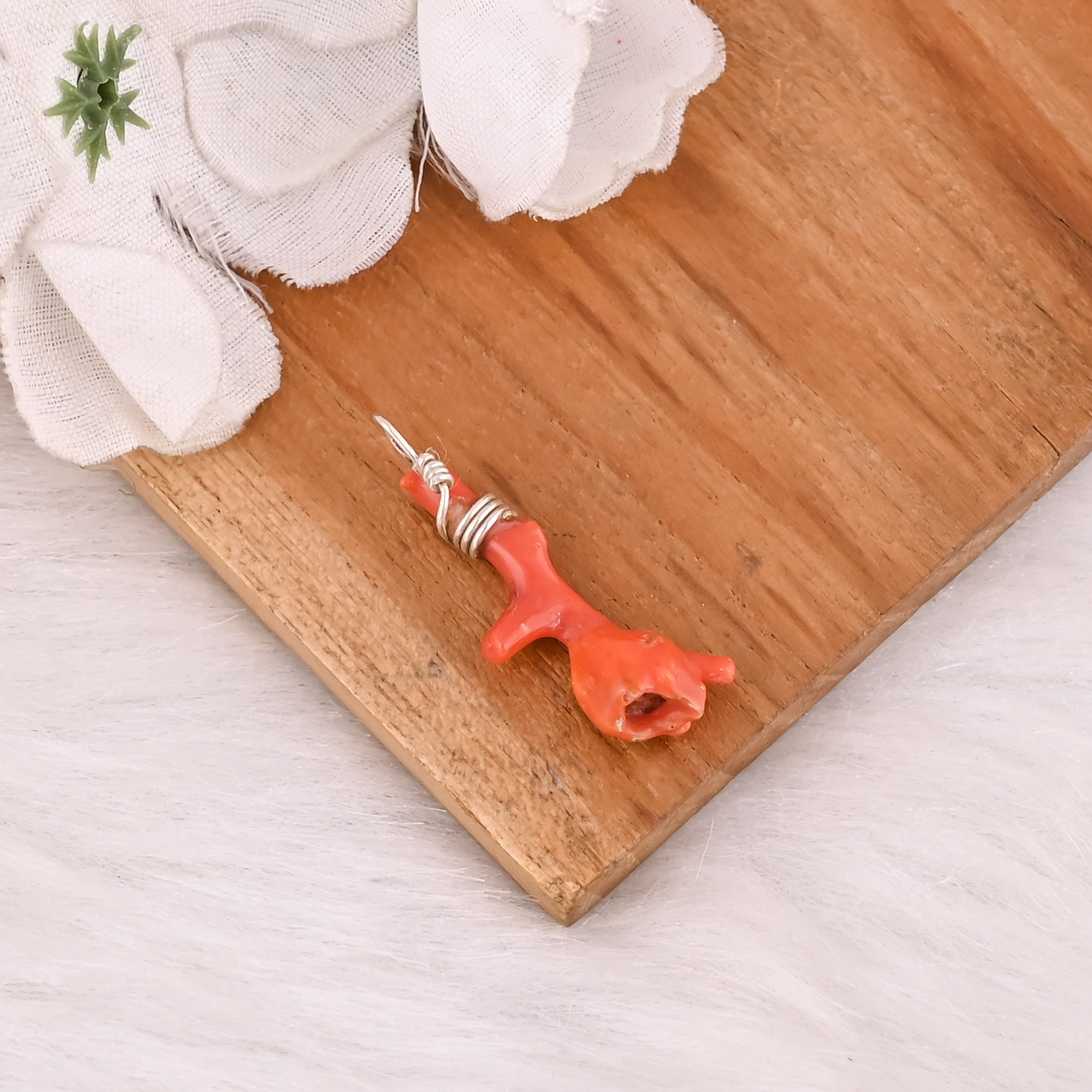 Solid 925 Sterling Silver Pendant Red Coral Gemstone Handmade Pendant Designer Silver Pendant Anniversary Gift