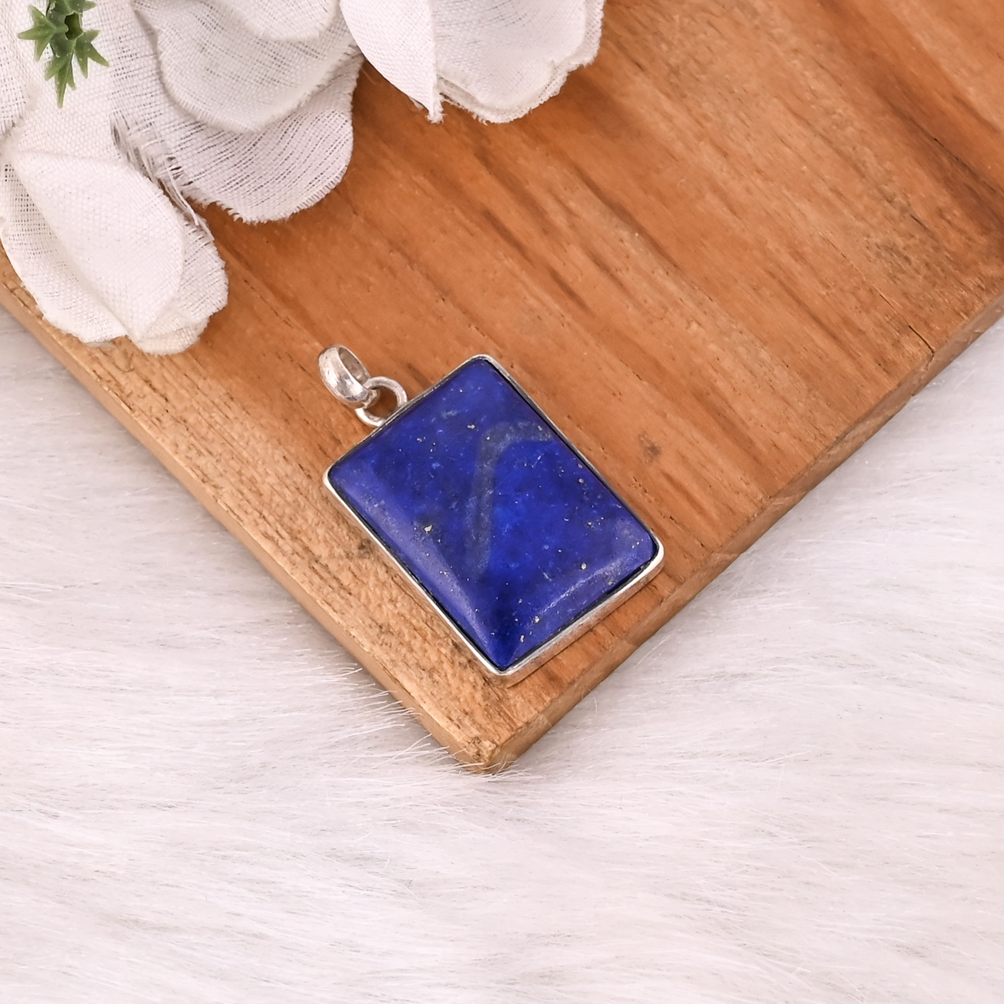 Lapis Gemstone 925 Sterling Silver Pretty Pendant Gorgeous Pendant Fashionable Pendant for Gift  Party for Unisex