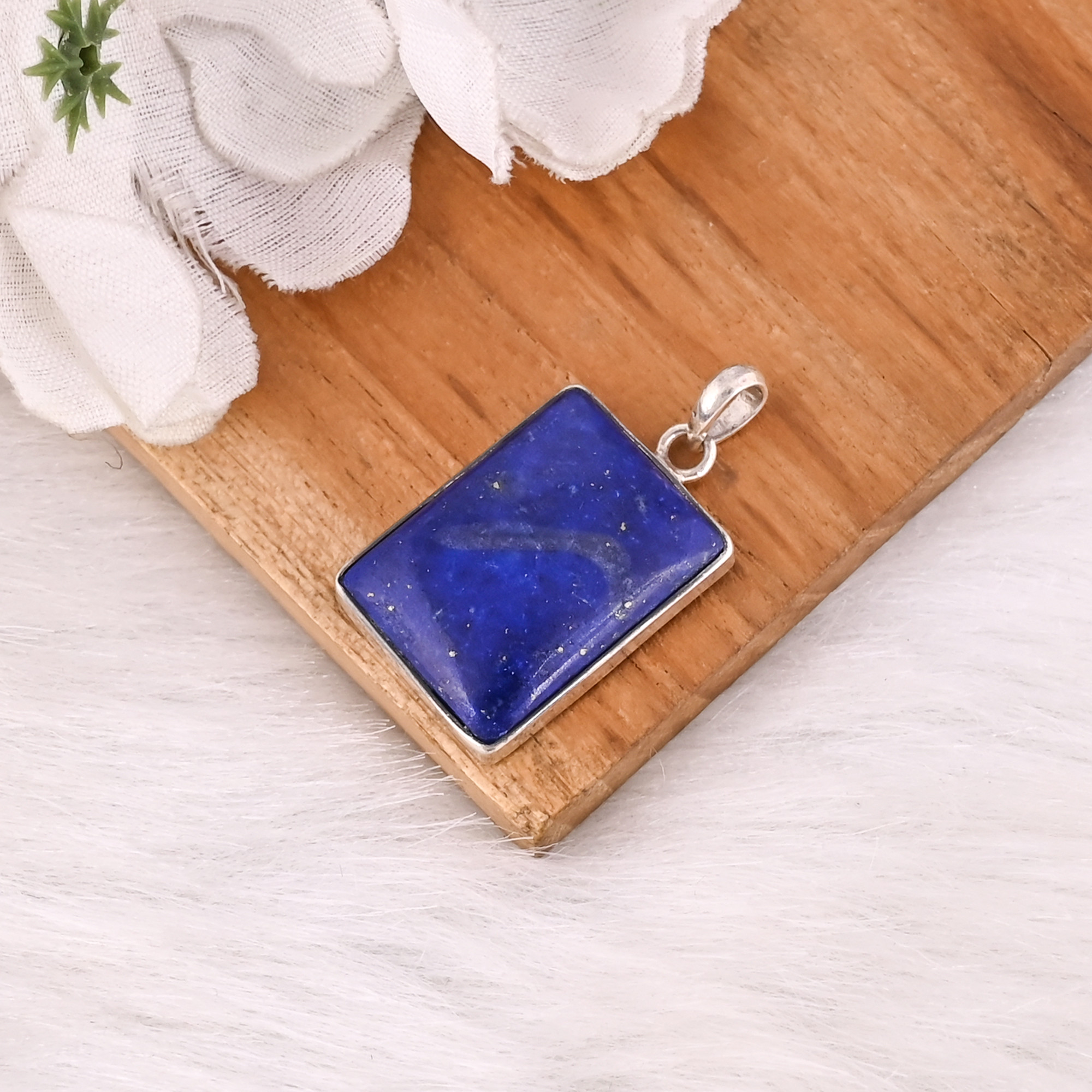 Lapis Gemstone 925 Sterling Silver Pretty Pendant Gorgeous Pendant Fashionable Pendant for Gift  Party for Unisex