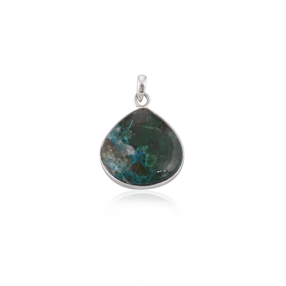 Image of High Quality Natural Chrysocolla Gemstone Pendant Jewelry Wholesale 925 Sterling Silver Classic Pendant Jewelry