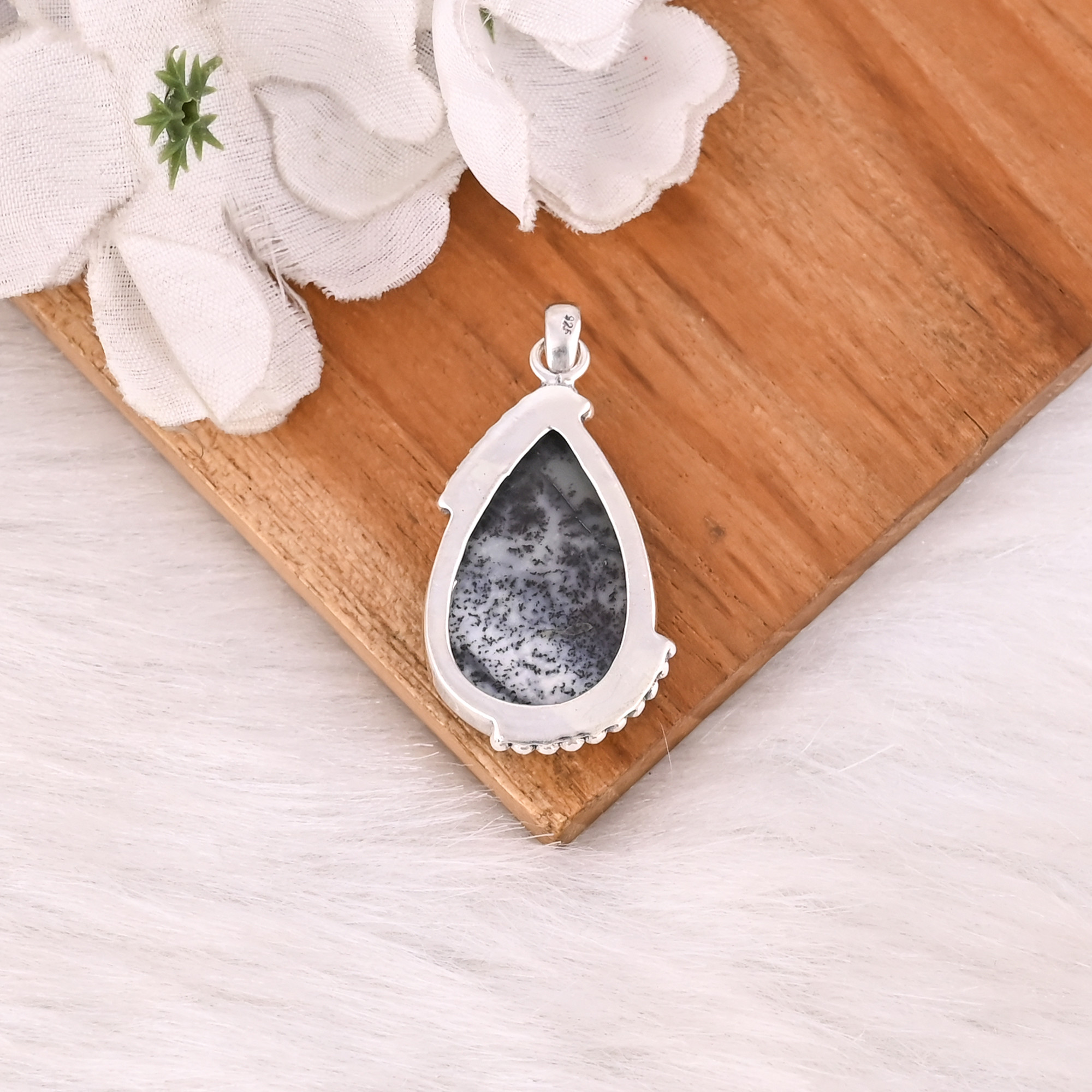 New Arrival 925 Sterling Silver Natural Dendritic Opal Gemstone Pendant Design Custom Jewelry Manufacturer