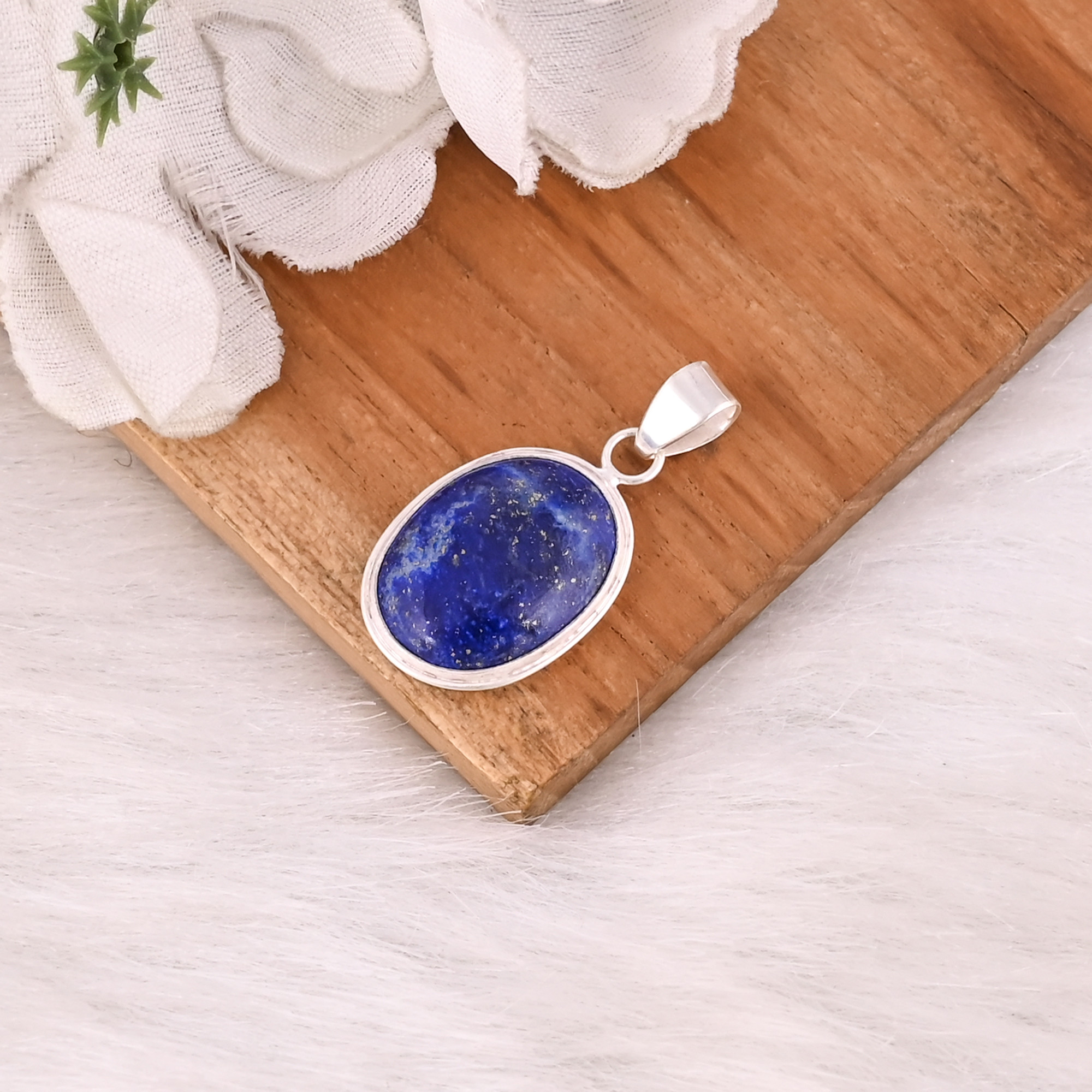 Pendant Jewelry Lapis Gemstone 925 Stamp Silver Women Wholesale Pendant 925 Sterling Silver Fine Jewelry Pendant