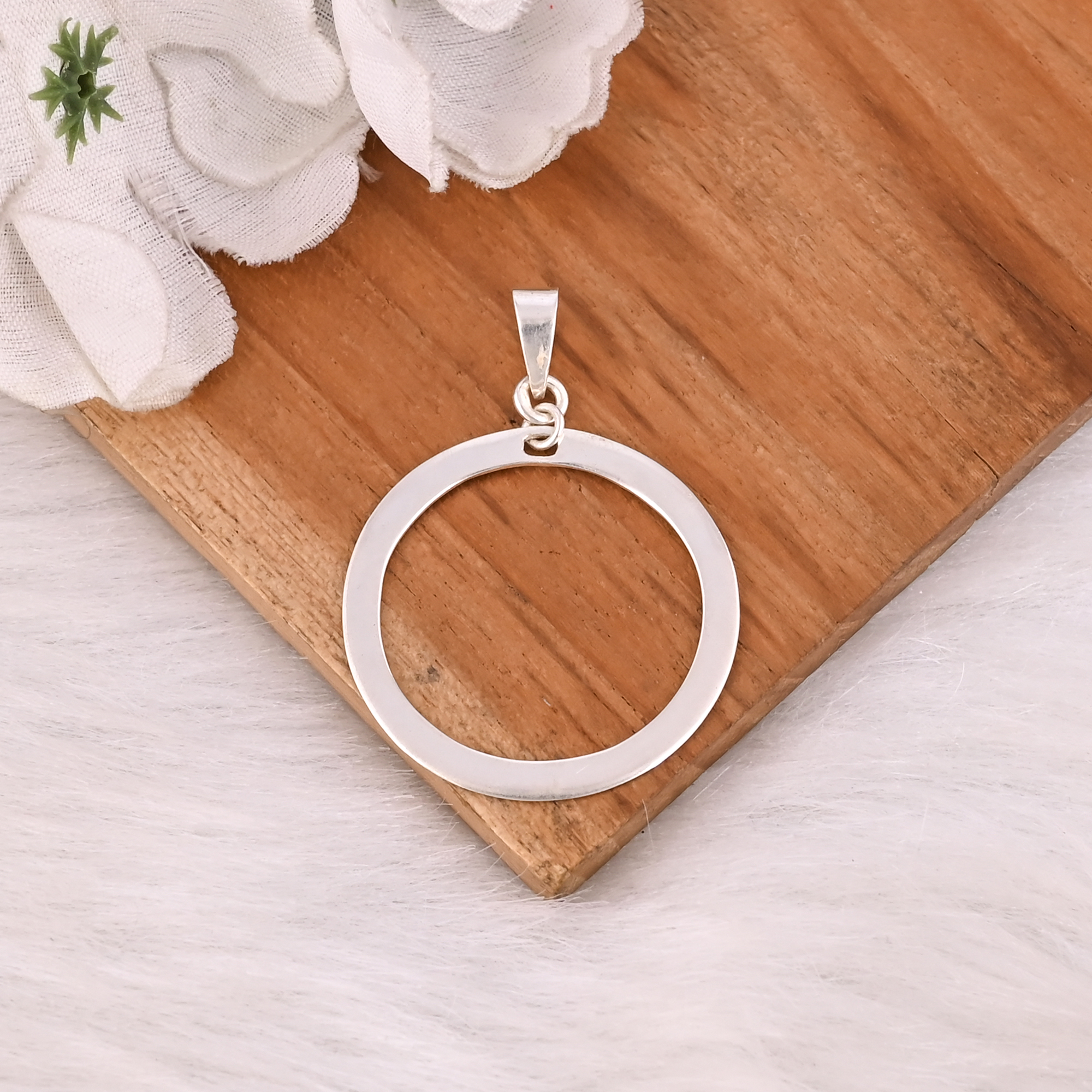 Round Circle Pendant Jewelry 925 Stamp Silver Women Wholesale Pendant 925 Sterling Silver Fine Jewelry Pendant