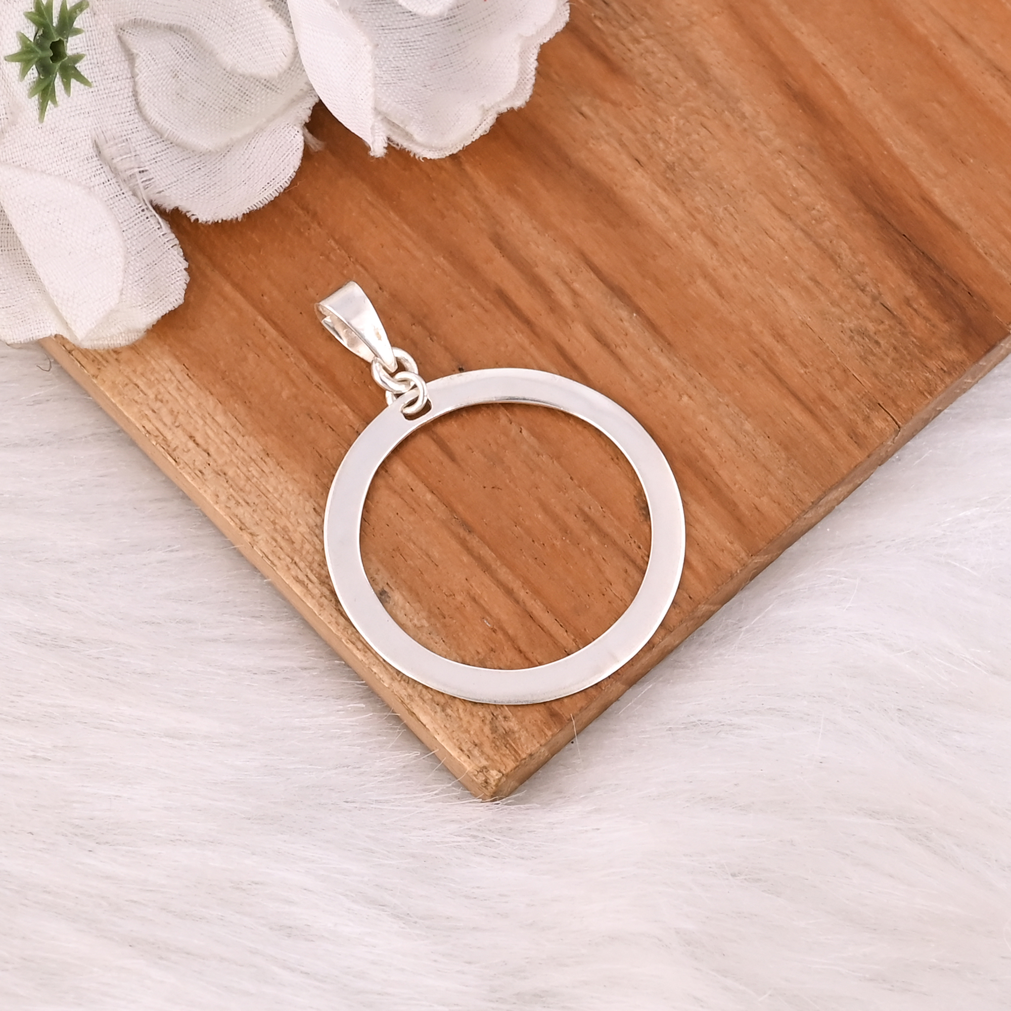 Round Circle Pendant Jewelry 925 Stamp Silver Women Wholesale Pendant 925 Sterling Silver Fine Jewelry Pendant
