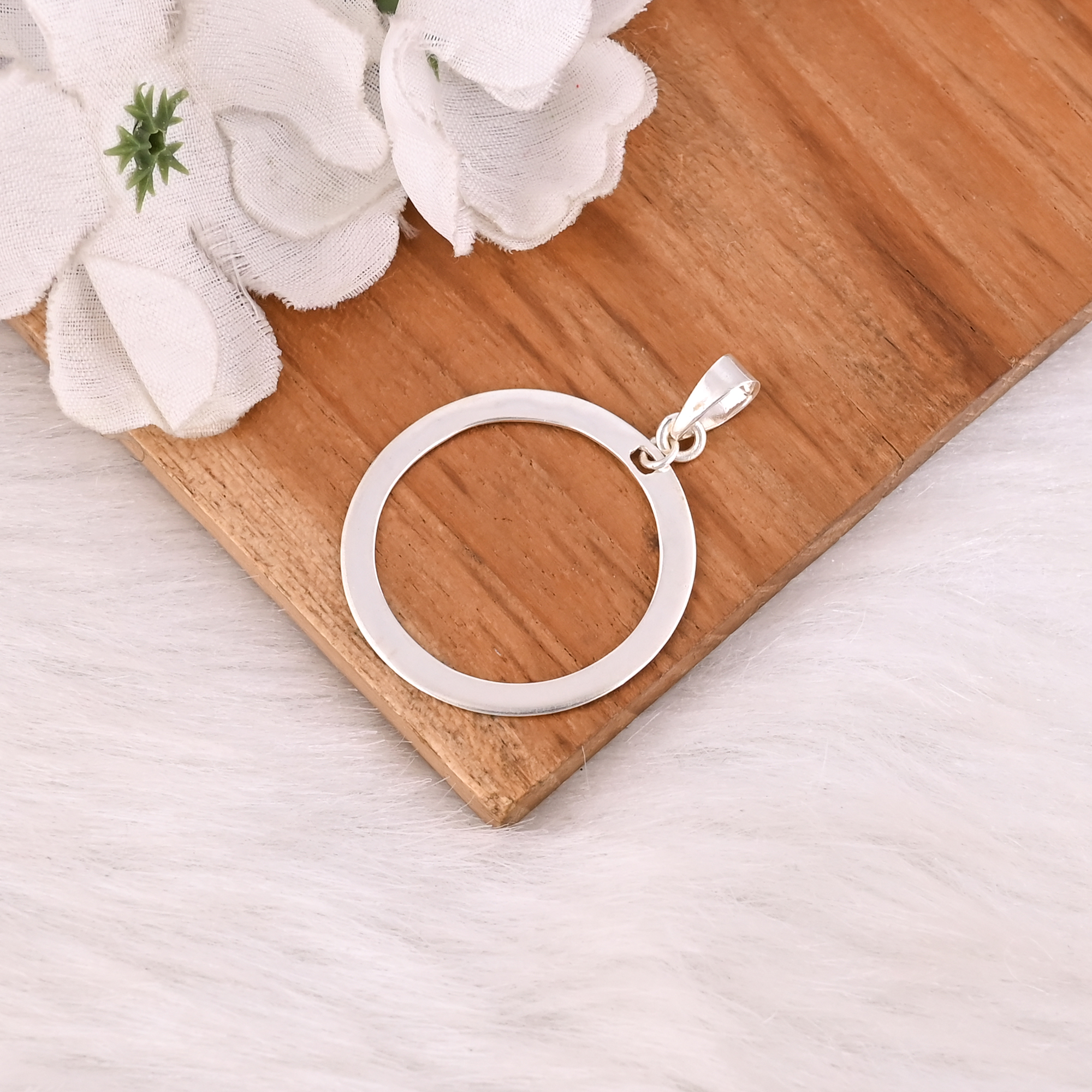 Round Circle Pendant Jewelry 925 Stamp Silver Women Wholesale Pendant 925 Sterling Silver Fine Jewelry Pendant