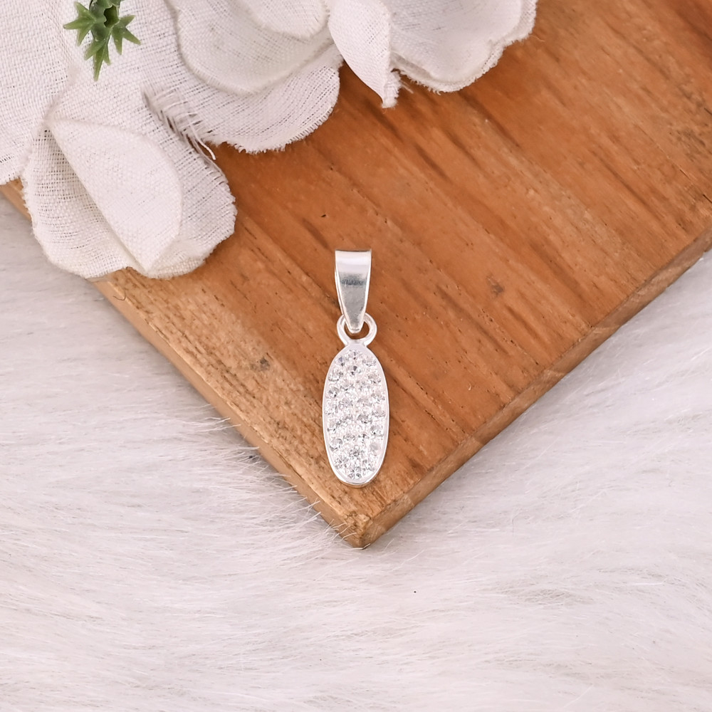 Image of New Arrival 925 Sterling Silver White Cz Healing Pendant Designer Custom Jewelry Manufacturer Boho Jewelry