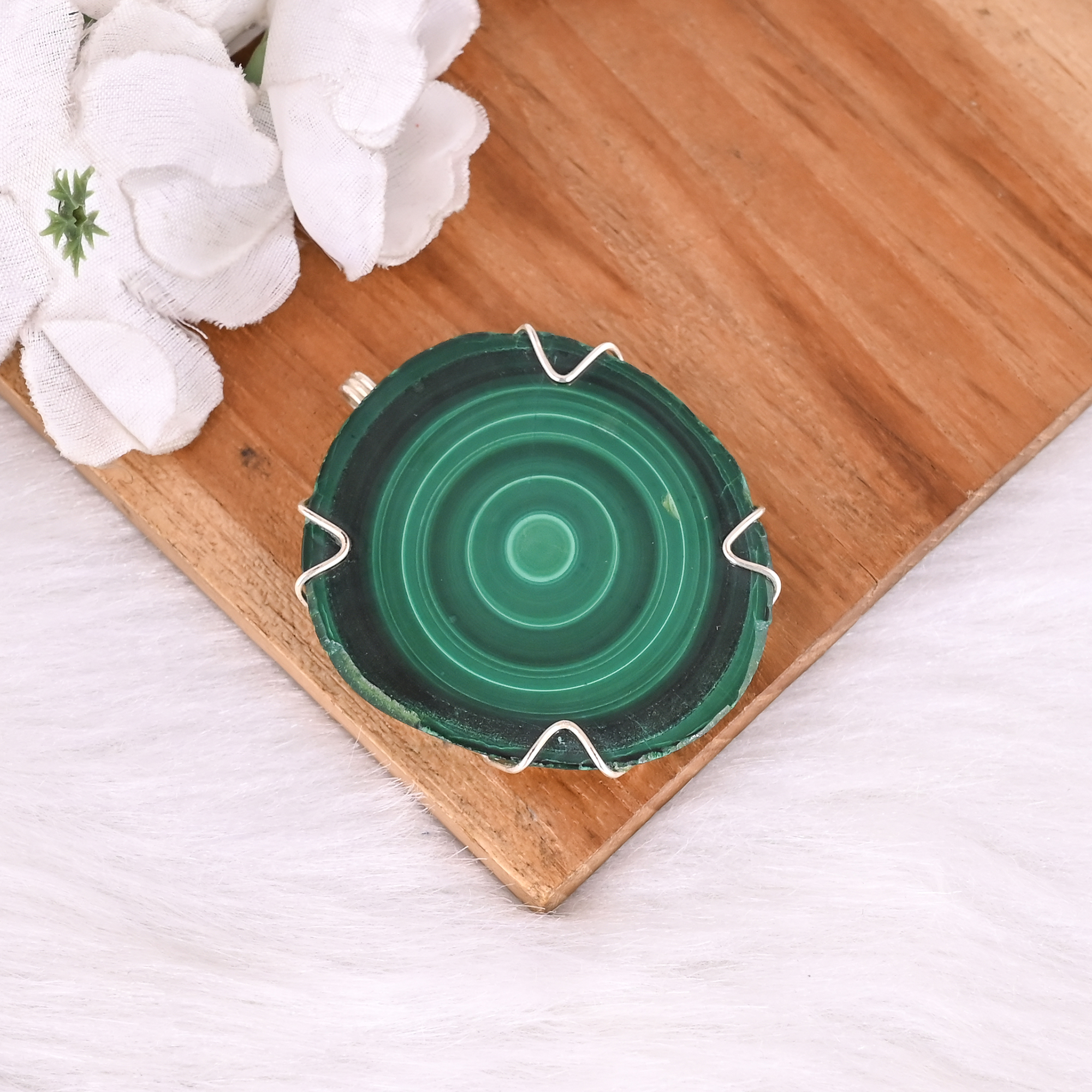 Hot Sale 925 Sterling Silver Malachite Gemstone Pendant Fine Jewelry Pendants  Charms Wholesaler and Manufacturer