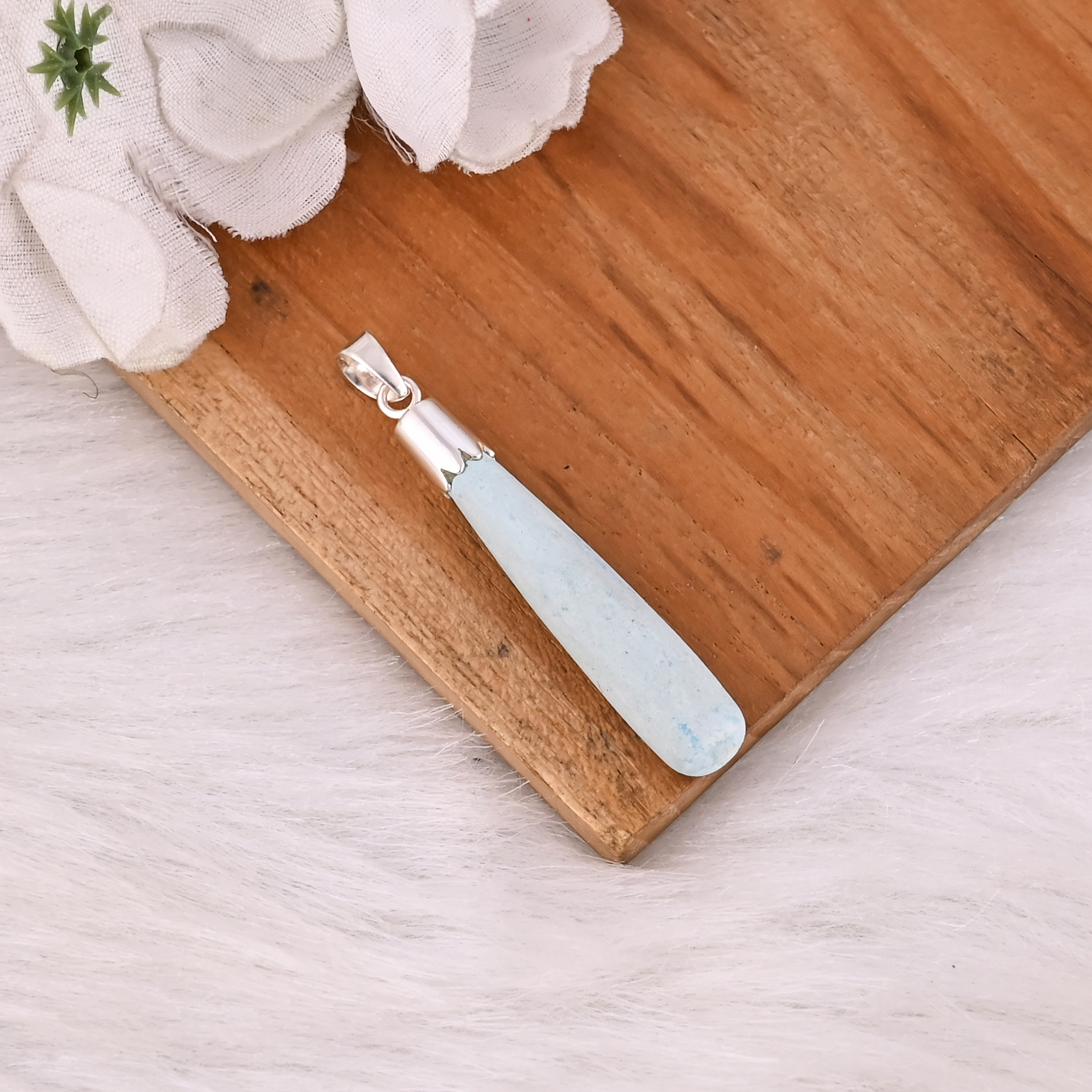 Synthetic Turquoise Teardrop Classic Boho Pendant 925 Sterling Silver Handmade Jewelry Gemstone Pendant Wholesale Manufacturer