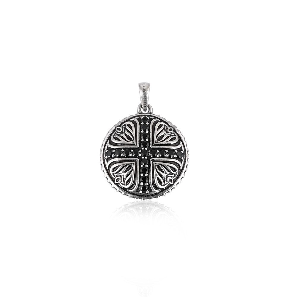Image of Best Selling 925 Sterling Silver Black Cz Boho Pendant Necklace Custom Jewelry for Women Fine Jewelry