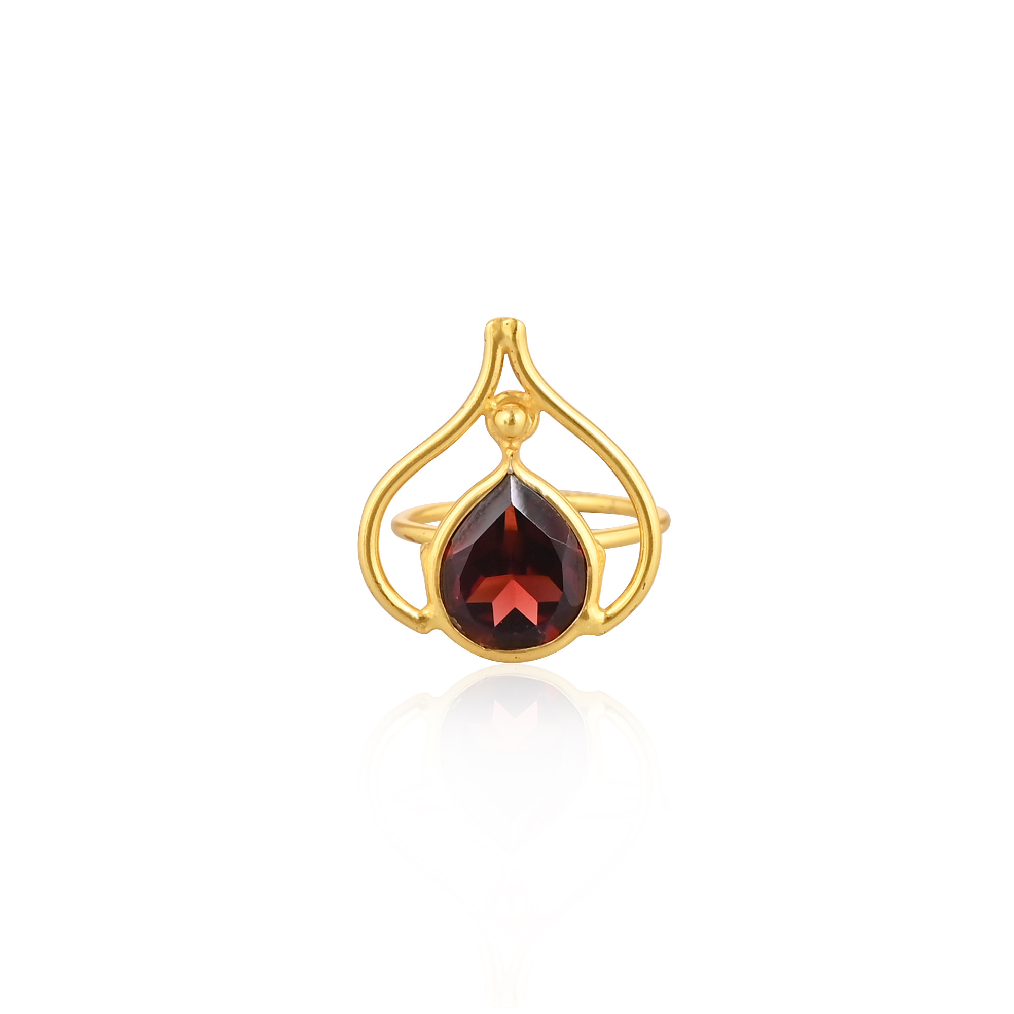Womens Ring Natural Mozambique Garnet Gemstone Gold Plated Anniversary Adjustable Ring Jewelry 925 Sterling Silver Ring 50 pcs Moq