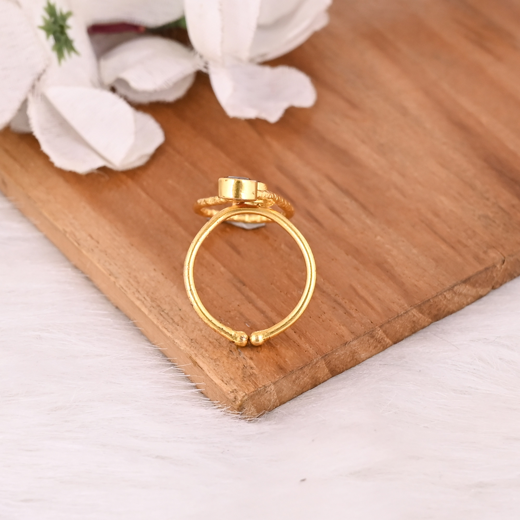 Mozambique Garnet Adjustable Ring Natural Gemstone 925 Sterling Silver Gold Plated Boho Wedding Rings Casual  Wedding Gifts 50 pcs moq