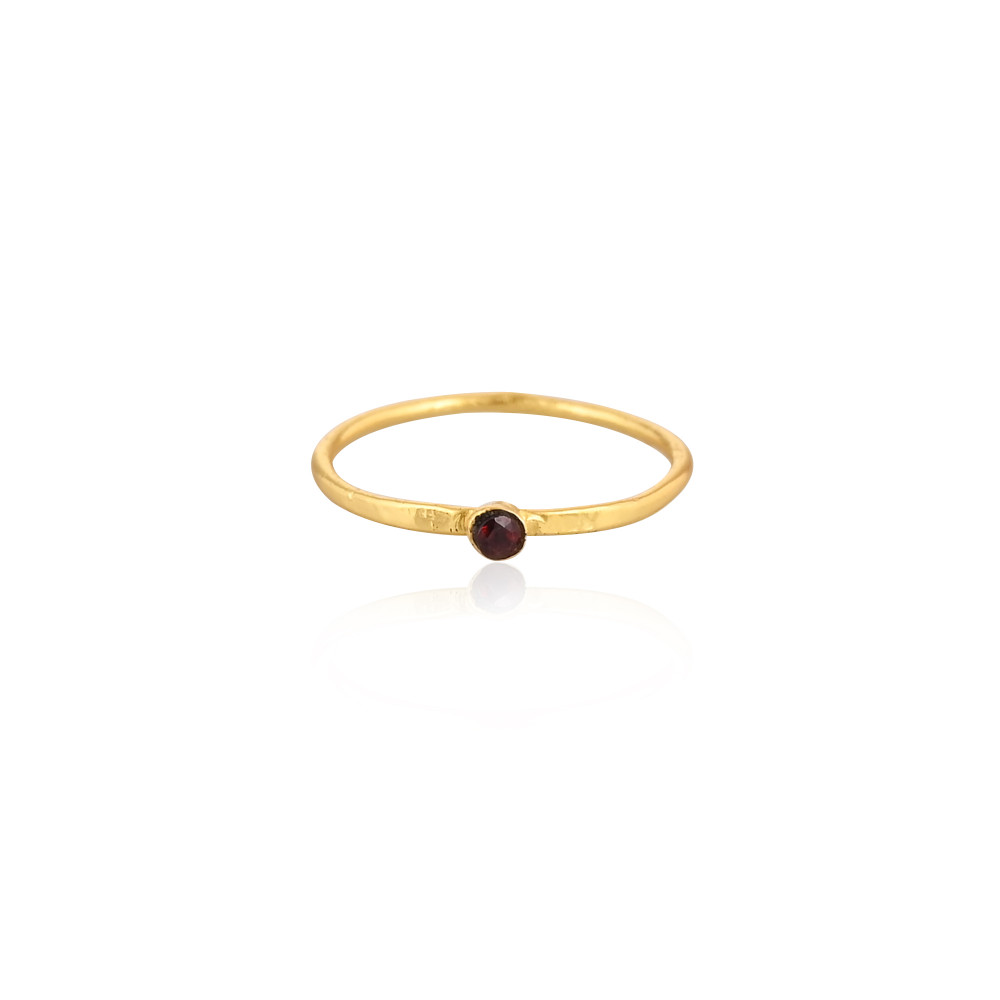 Image of Women's Ring Natural Mozambique Garnet Gemstone January Birthstone Anniversary Stackable Ring Jewelry 925 Sterling Silver Ring