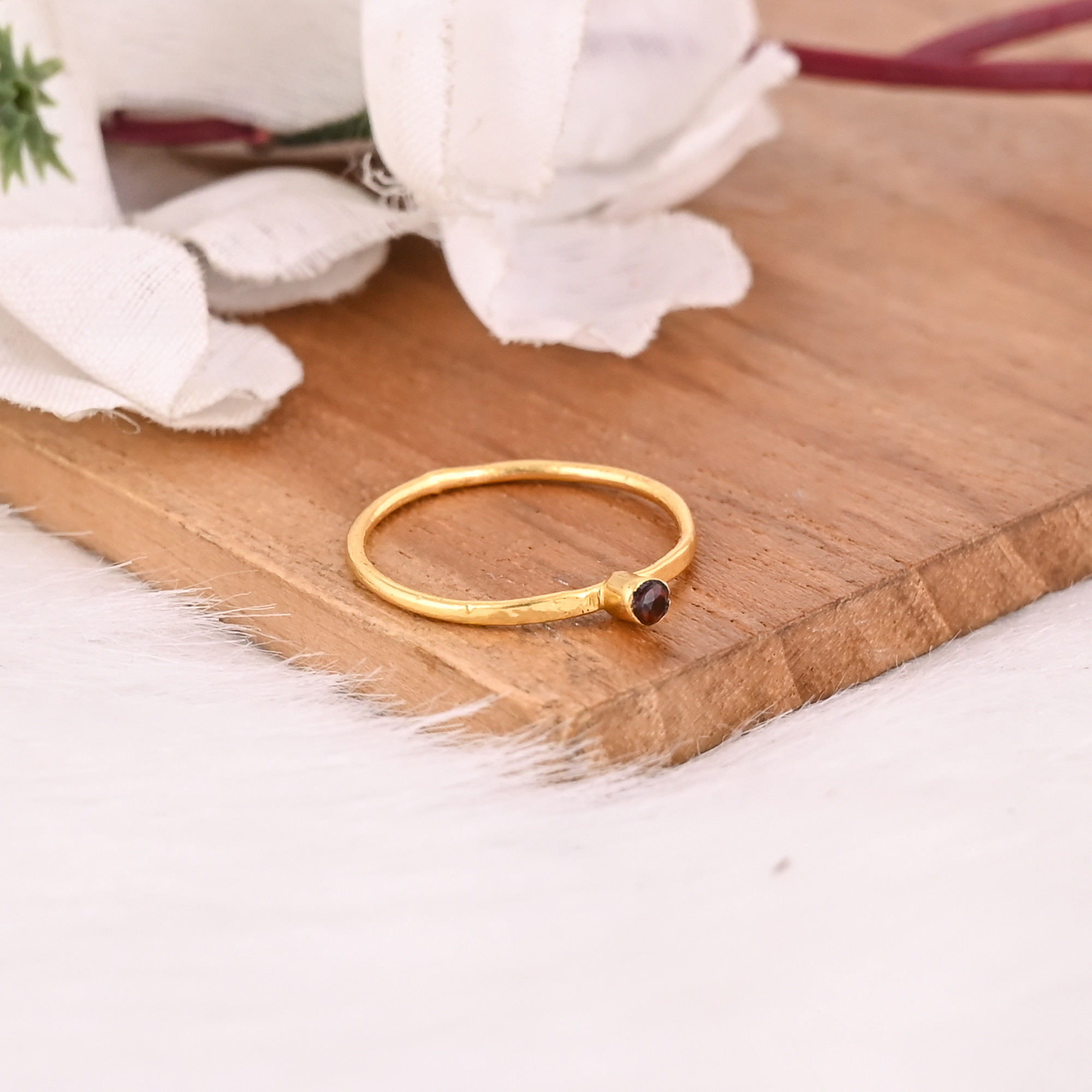 Womens Ring Natural Mozambique Garnet Gemstone January Birthstone Anniversary Stackable Ring Jewelry 925 Sterling Silver Ring