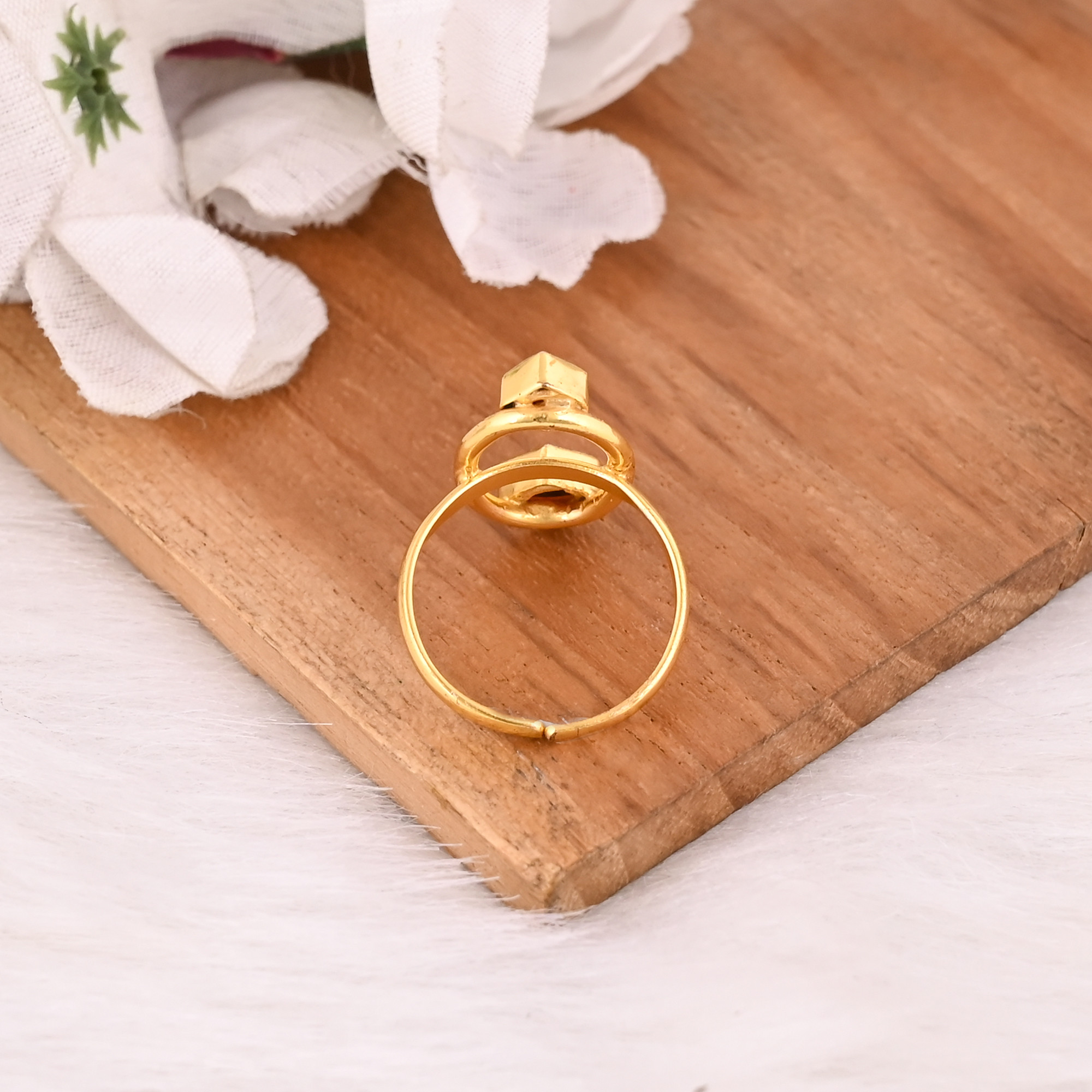 Best Selling 925 Sterling Silver Stackable Adjustable Ring Mozambique Garnet Gemstone Gold Plated Jewelry Wholesale Finger Use