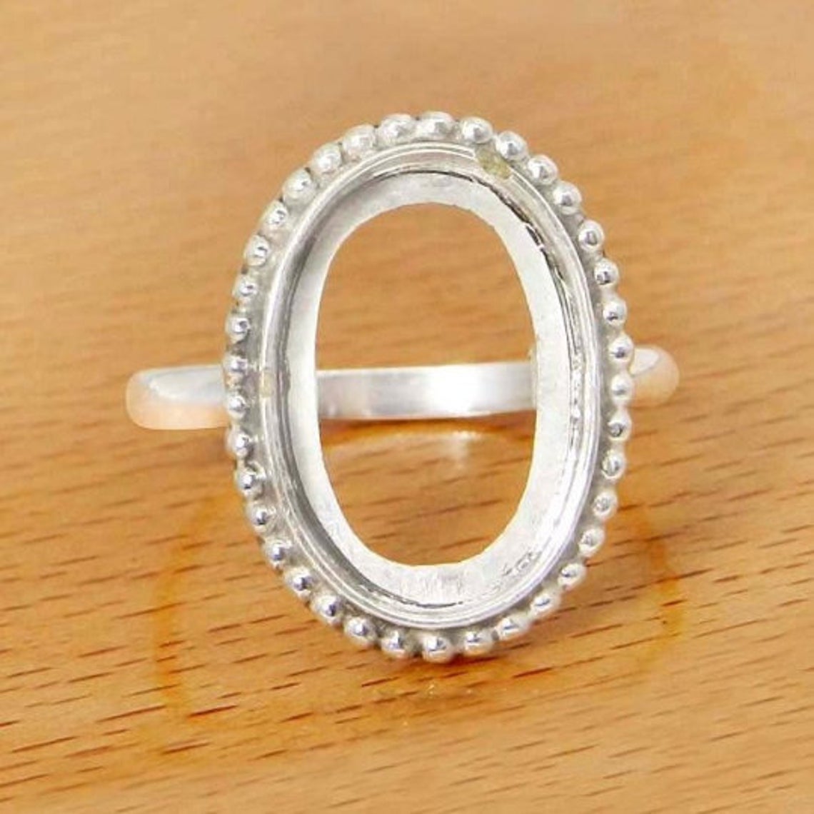 Solid 925 Sterling Silver Blank Ring Collet 6x4mm to 20x15mm Oval Gemstone Bezel Cup For Ring Making Designer Metal Casting For Ring Setting