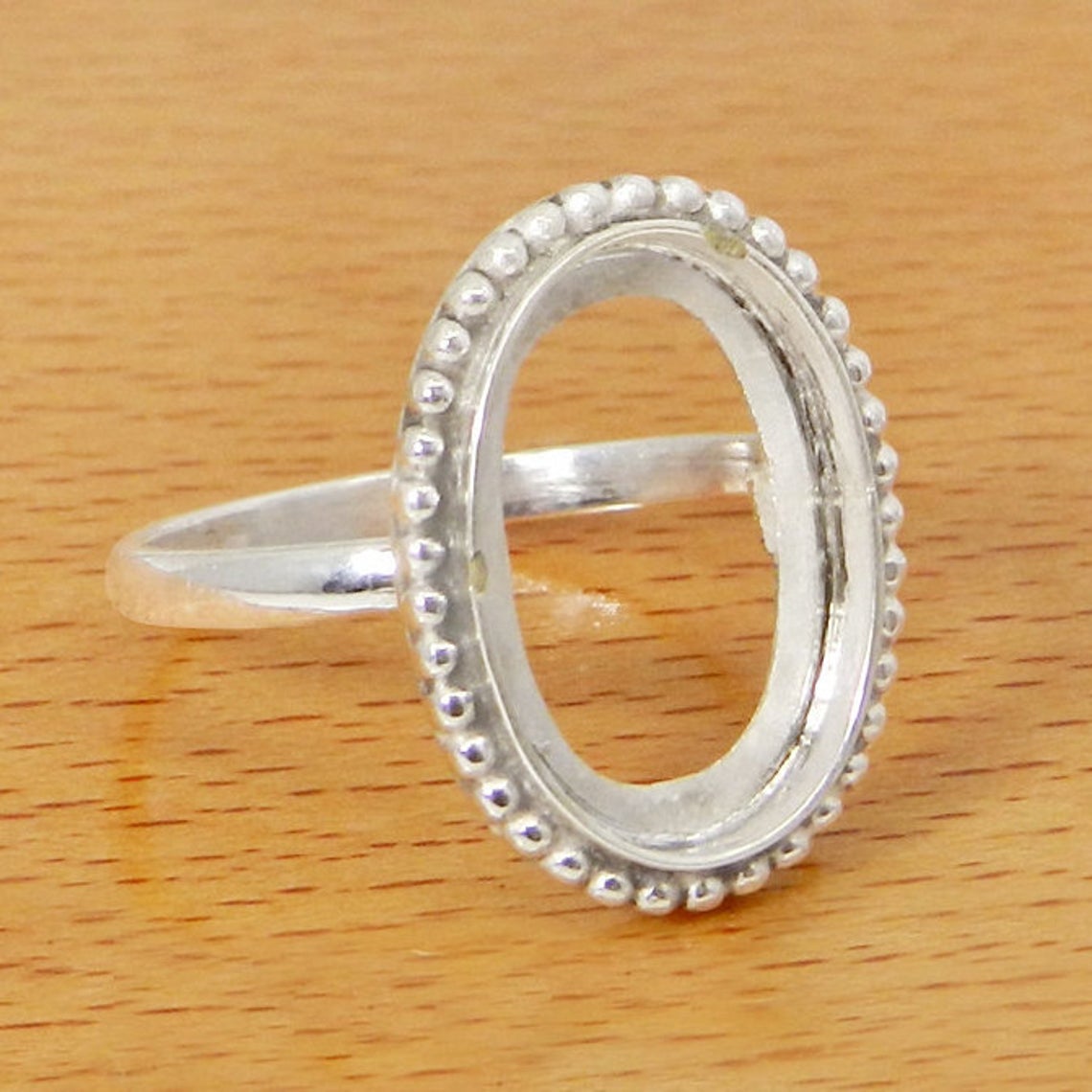 Solid 925 Sterling Silver Blank Ring Collet 6x4mm to 20x15mm Oval Gemstone Bezel Cup For Ring Making Designer Metal Casting For Ring Setting