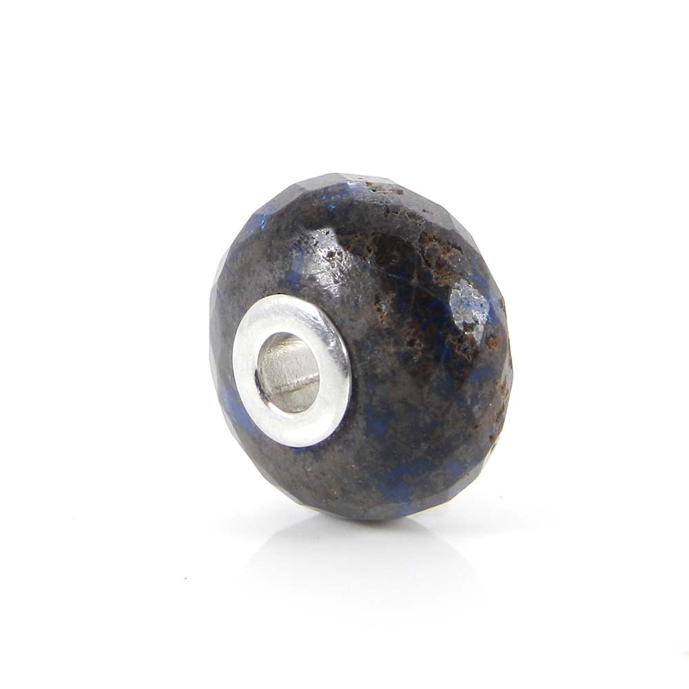 Syn Blue Mojave Turquoise big hole gemstone silver core beads for Jewelry
