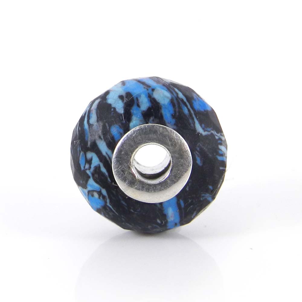 Syn Blue Mojave Turquoise big hole gemstone silver core beads for Jewelry