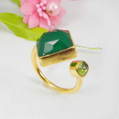 Trendy Collection Natural Rose Quartz Hydro amp Fuchsia Chalcedony Gemstone Ring Solid 925 Sterling Silver Ring Wedding Ring Vermeil Adjustable Ring