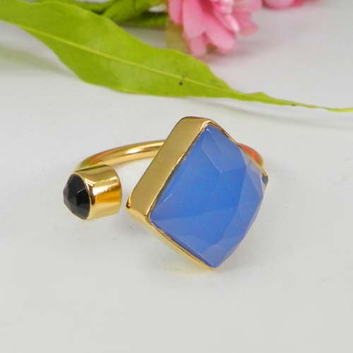 Trendy Collection Natural Rose Quartz Hydro amp Fuchsia Chalcedony Gemstone Ring Solid 925 Sterling Silver Ring Wedding Ring Vermeil Adjustable Ring