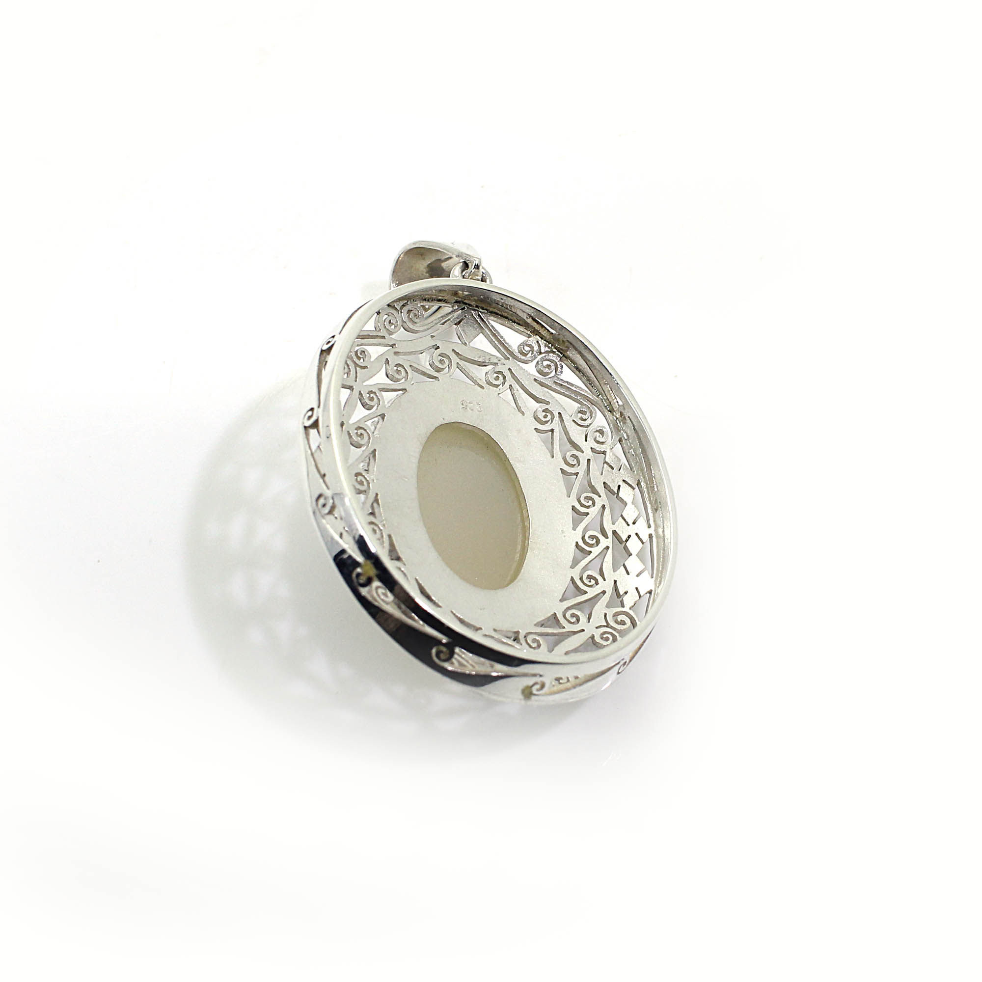 White Moonstone Silver Pendant