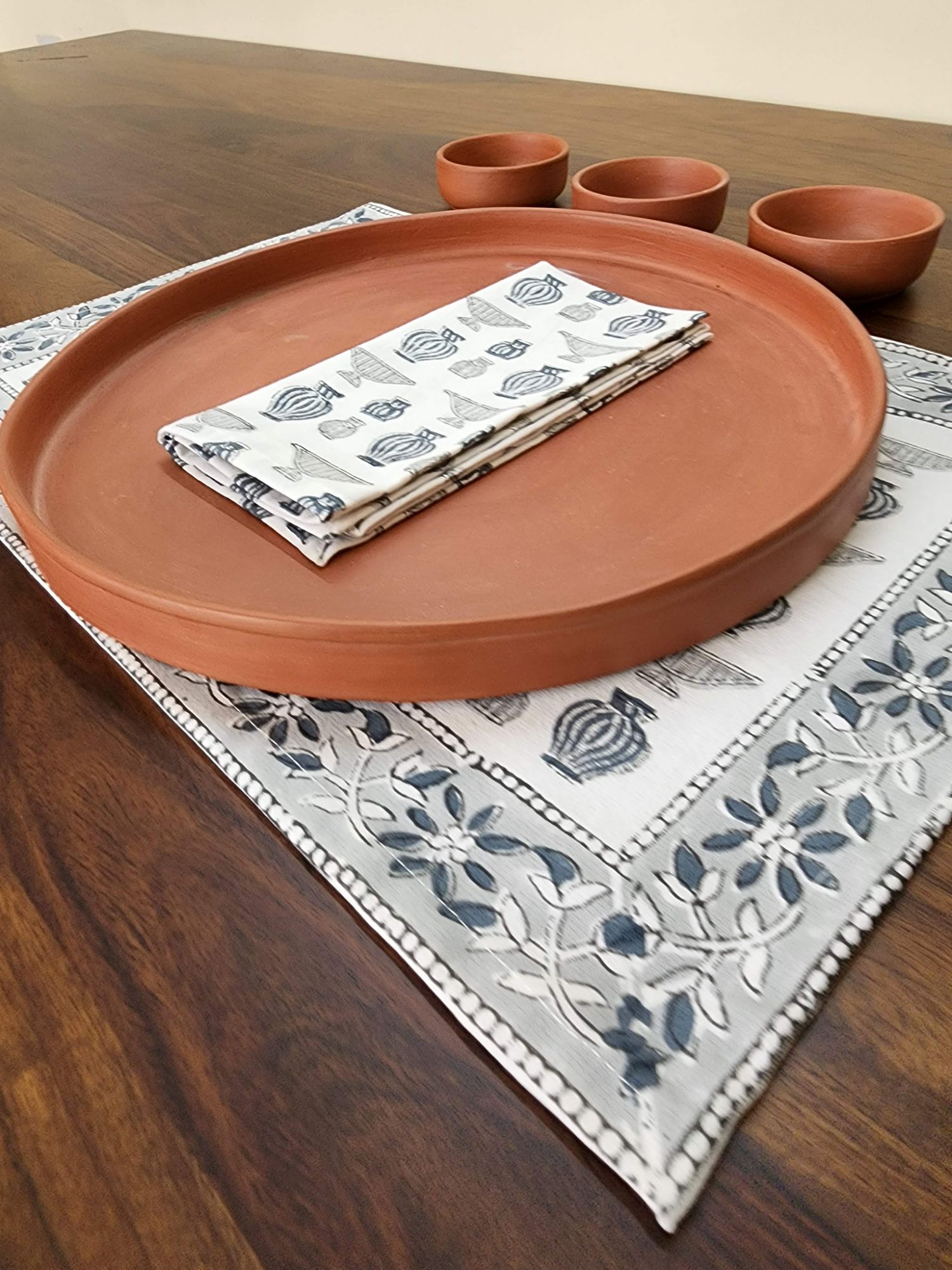 Ibtida Hand block Printed Cotton Napkins Raga
