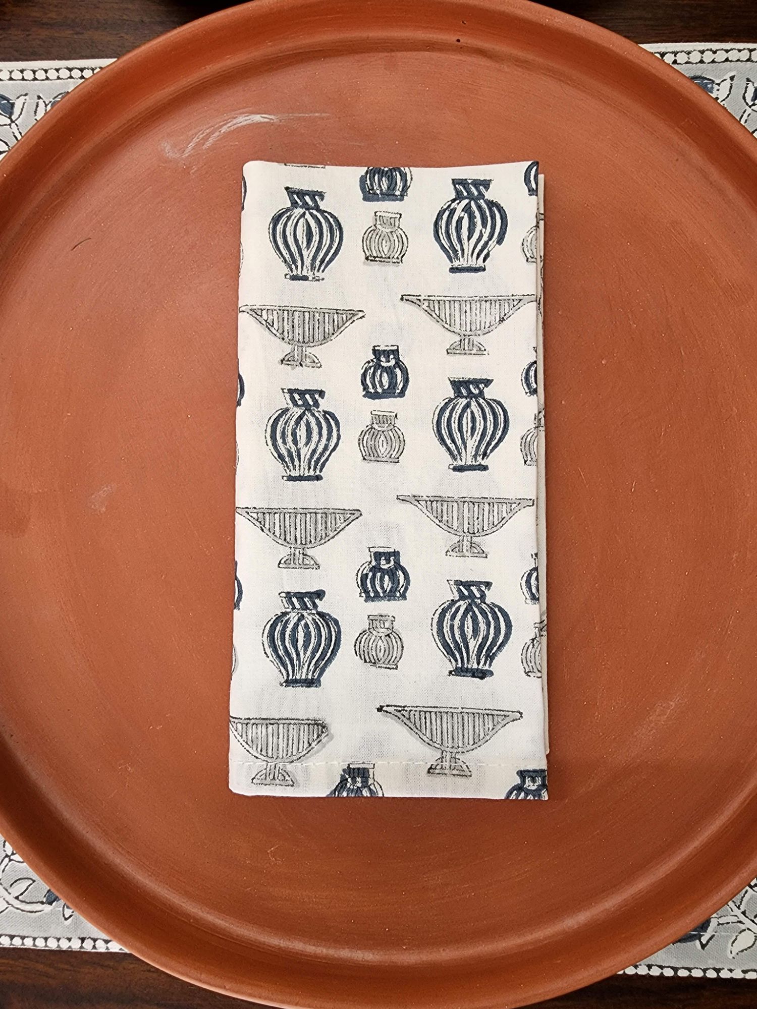 Ibtida Hand block Printed Cotton Napkins Raga