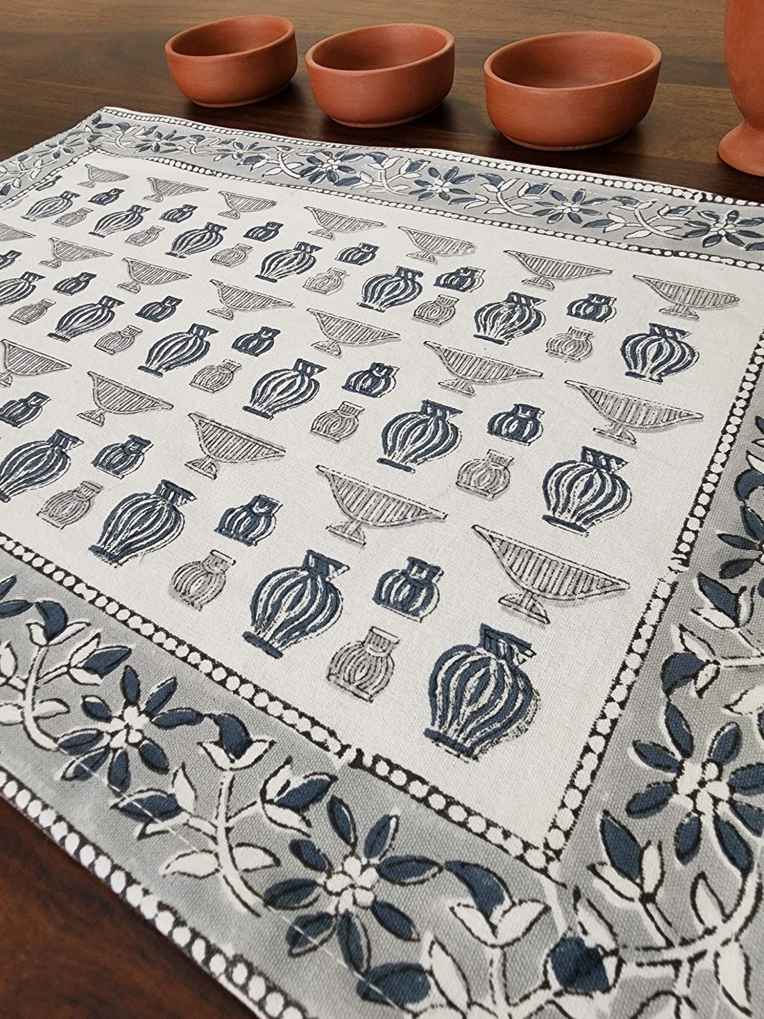 Taqreer Hand block Printed Cotton Canvas Placemat Raga