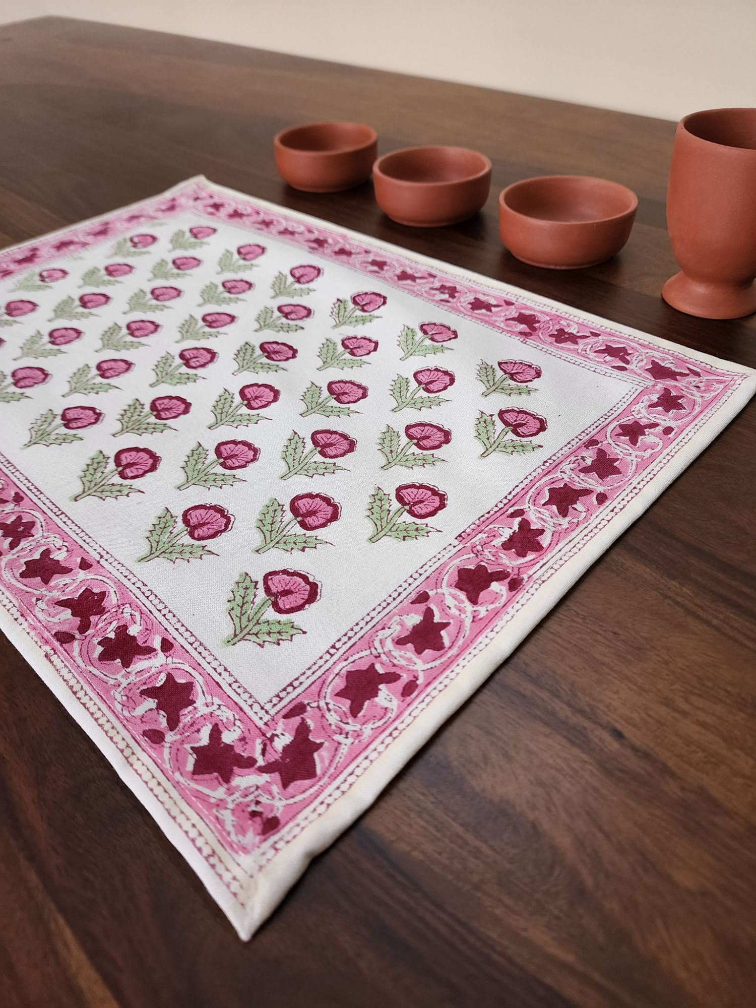Taqreer Hand block Printed Cotton Canvas Placemat Ananta