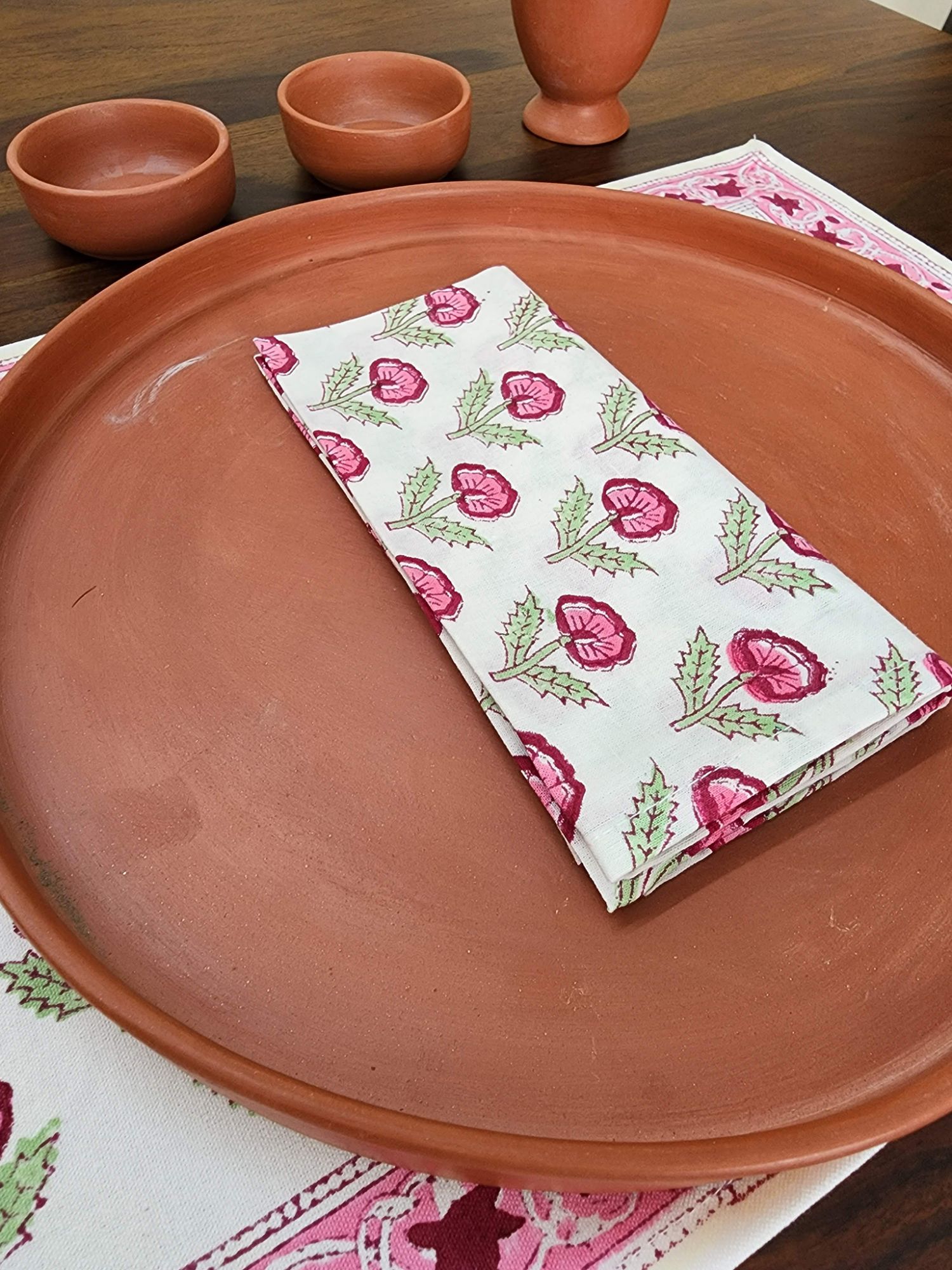 Ibtida Hand block Printed Cotton Napkins Ananta