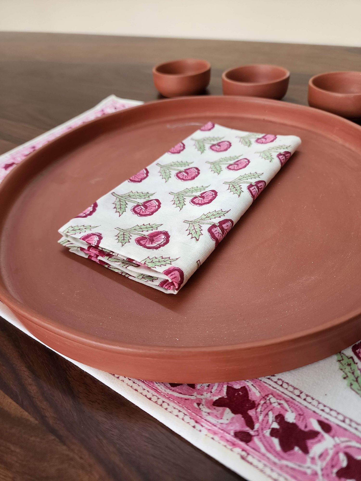Ibtida Hand block Printed Cotton Napkins Ananta