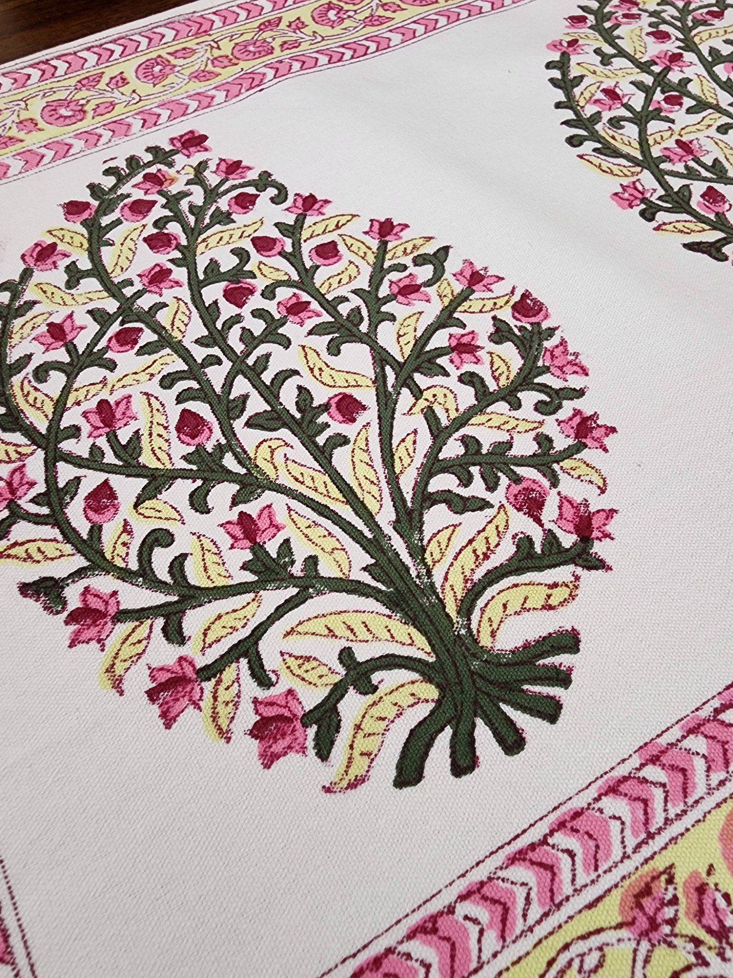 Taqreer Hand block Printed Cotton Canvas Placemat Nira