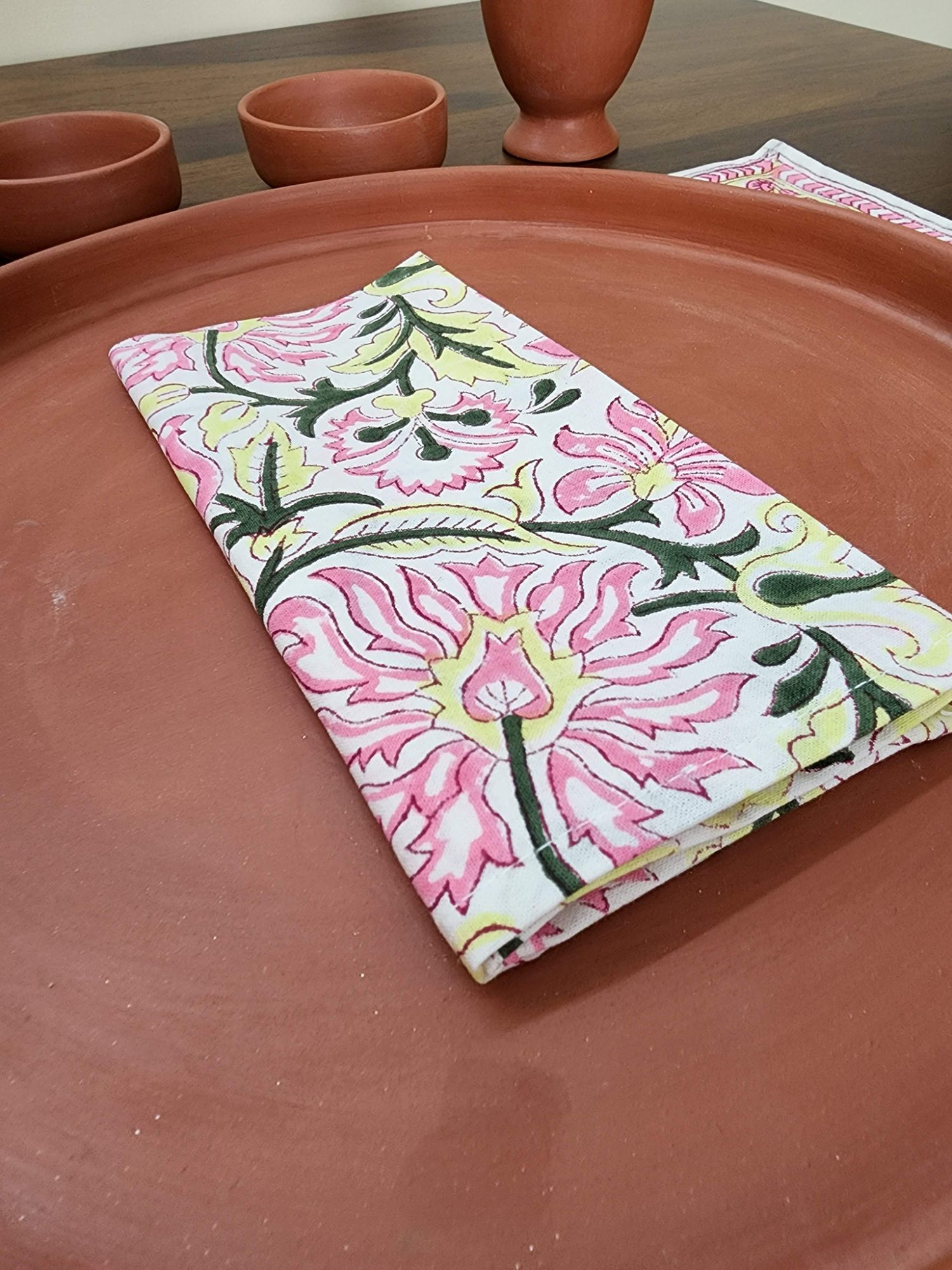 Ibtida Hand block Printed Cotton Napkins Nira