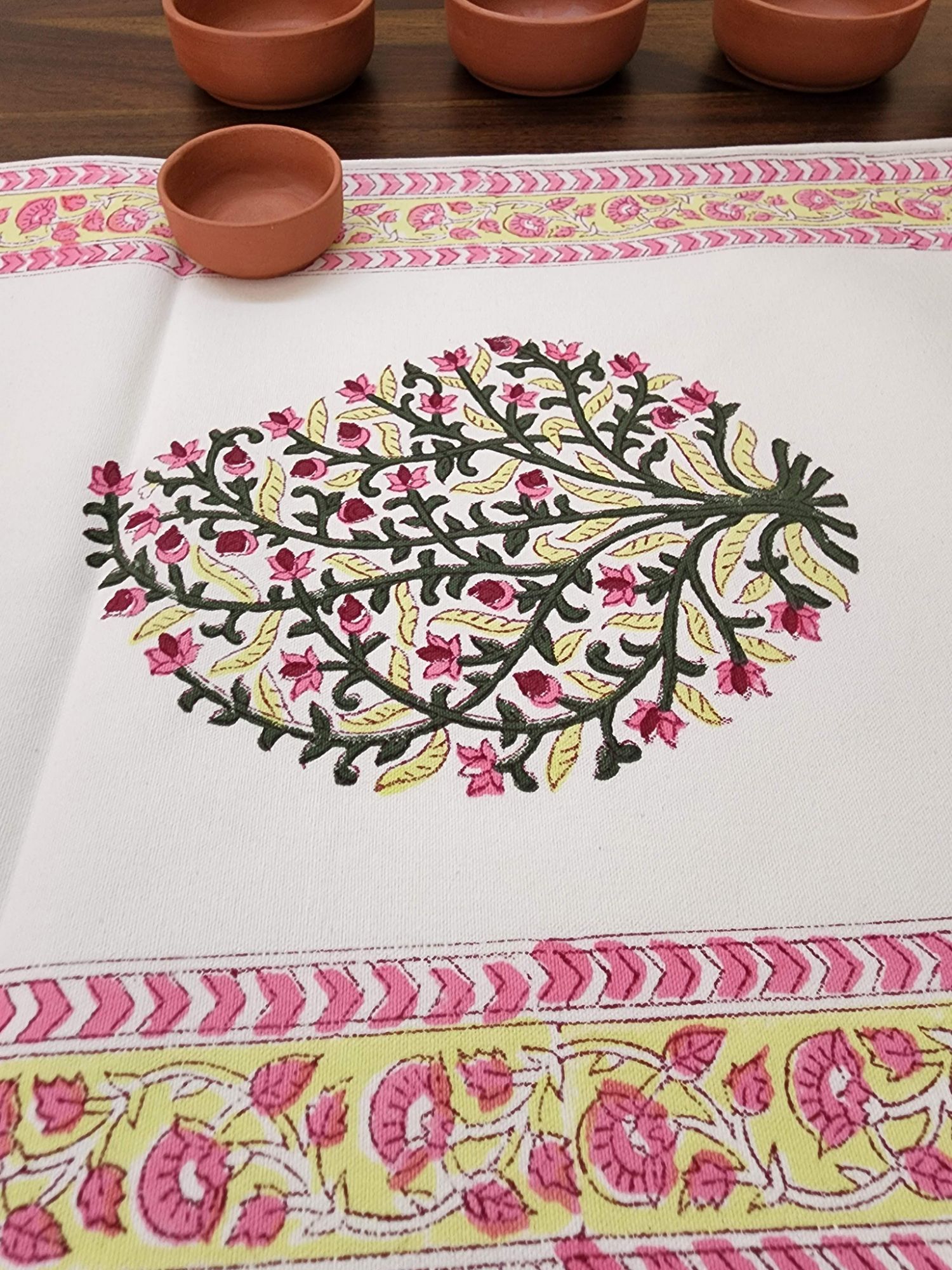 Naayaab Hand block Printed Canvas Cotton Table Runner Nira