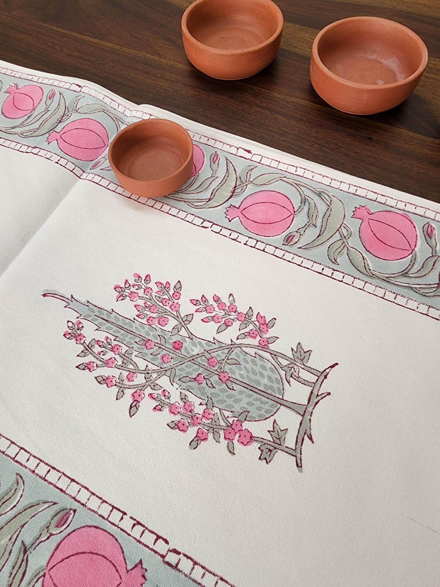 Naayaab Hand block Printed Canvas Cotton Table Runner Leher