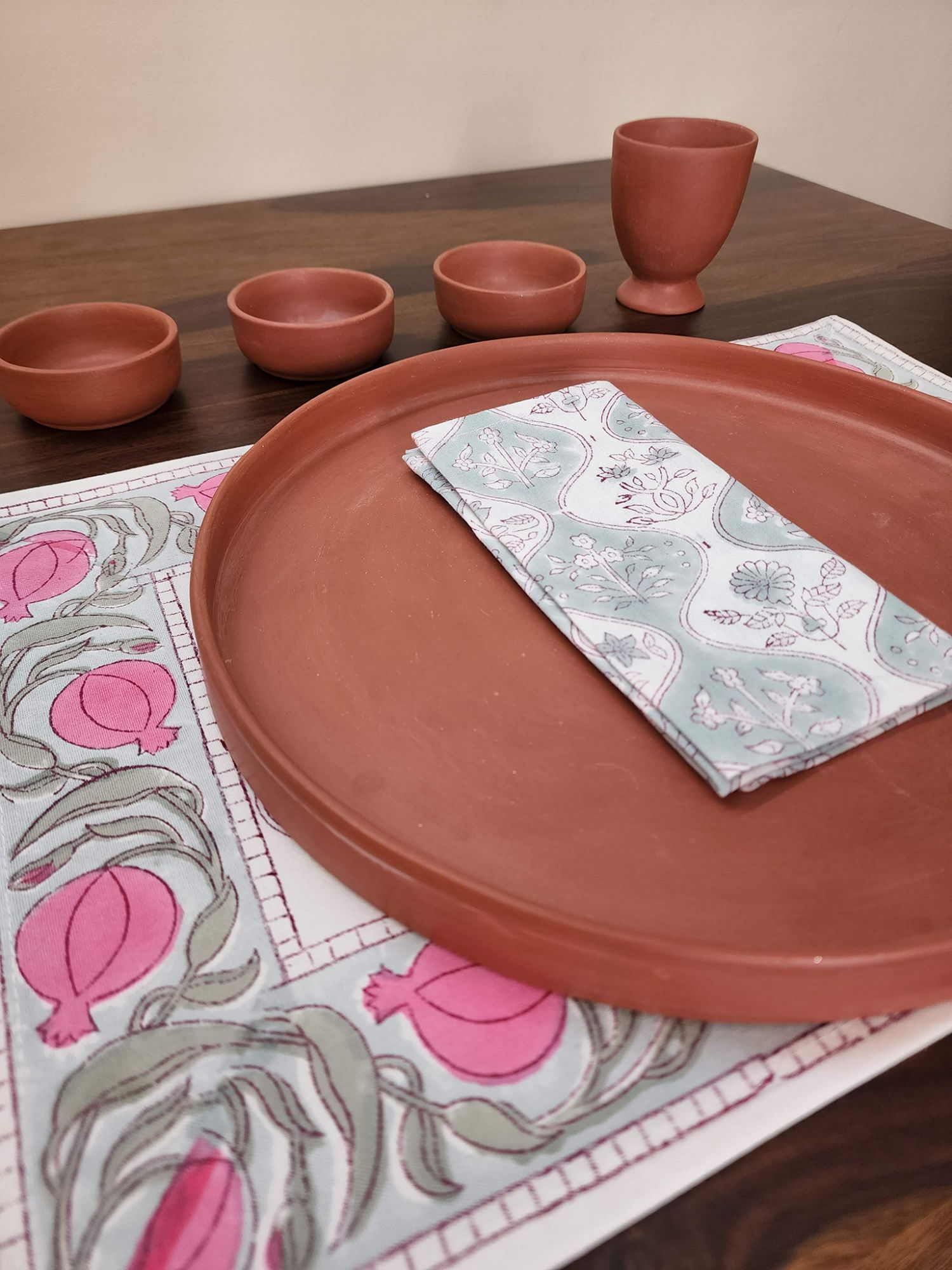 Ibtida Hand block Printed Cotton Napkins Leher