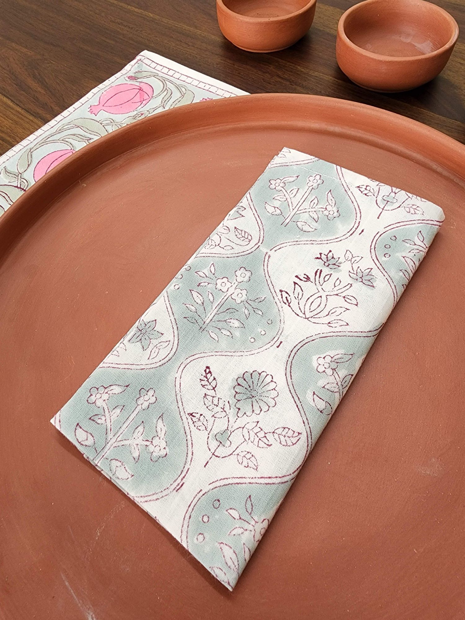 Ibtida Hand block Printed Cotton Napkins Leher