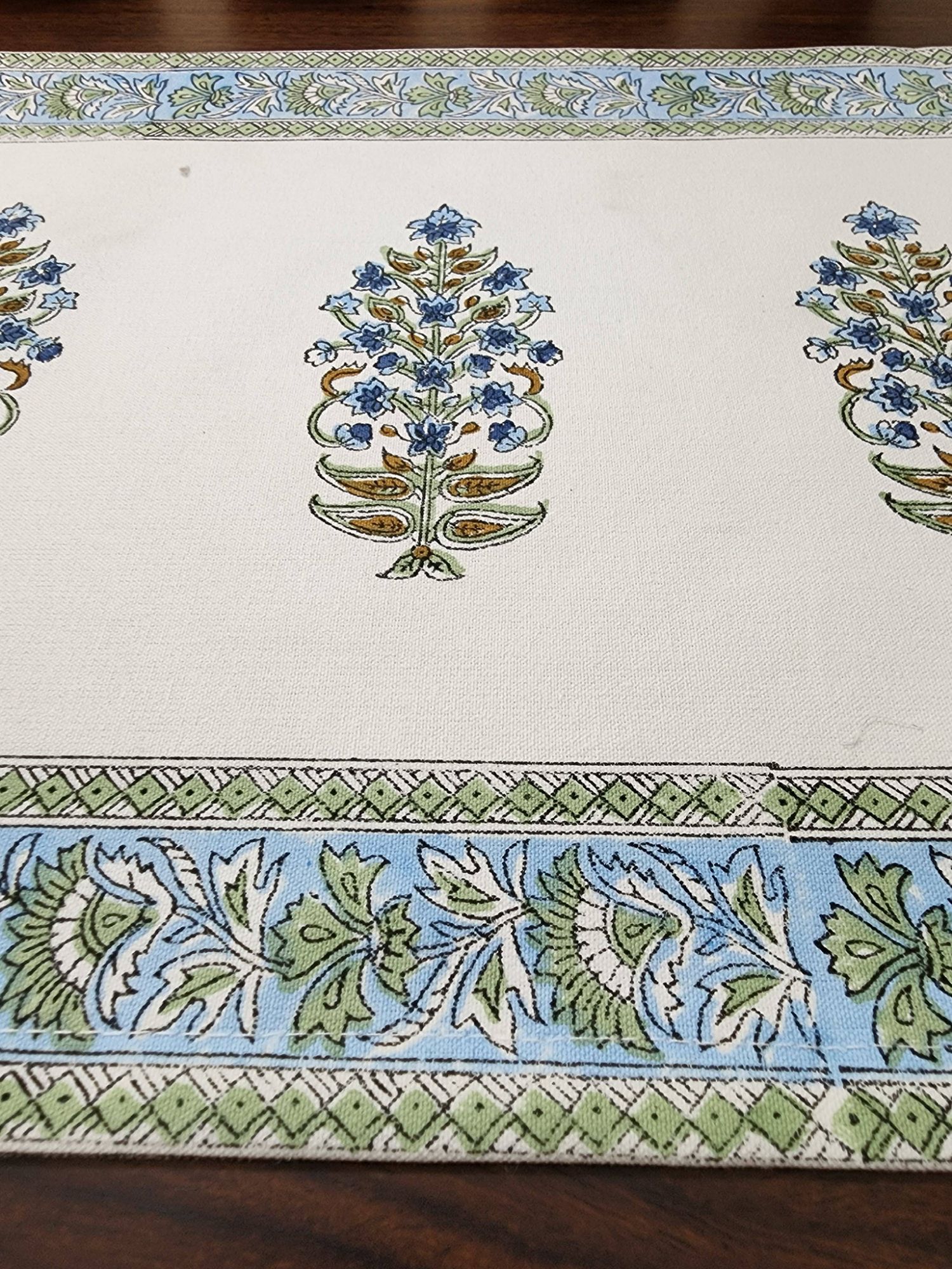 Taqreer Hand block Printed Cotton Canvas Placemat Leher