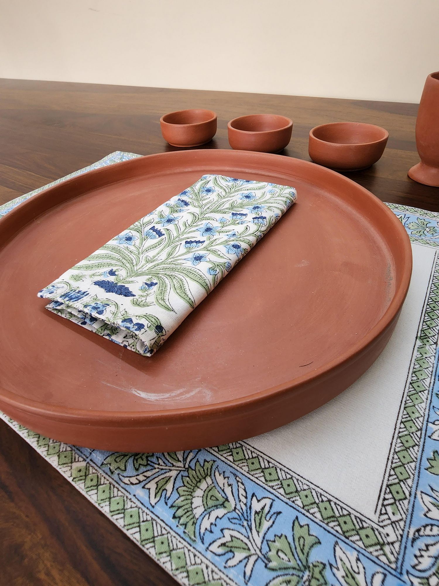 Ibtida Hand block Printed Cotton Napkins Rivaaz